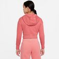 nike sportswear hoodie club big kids' (girls') french terry cropped hoodie roze