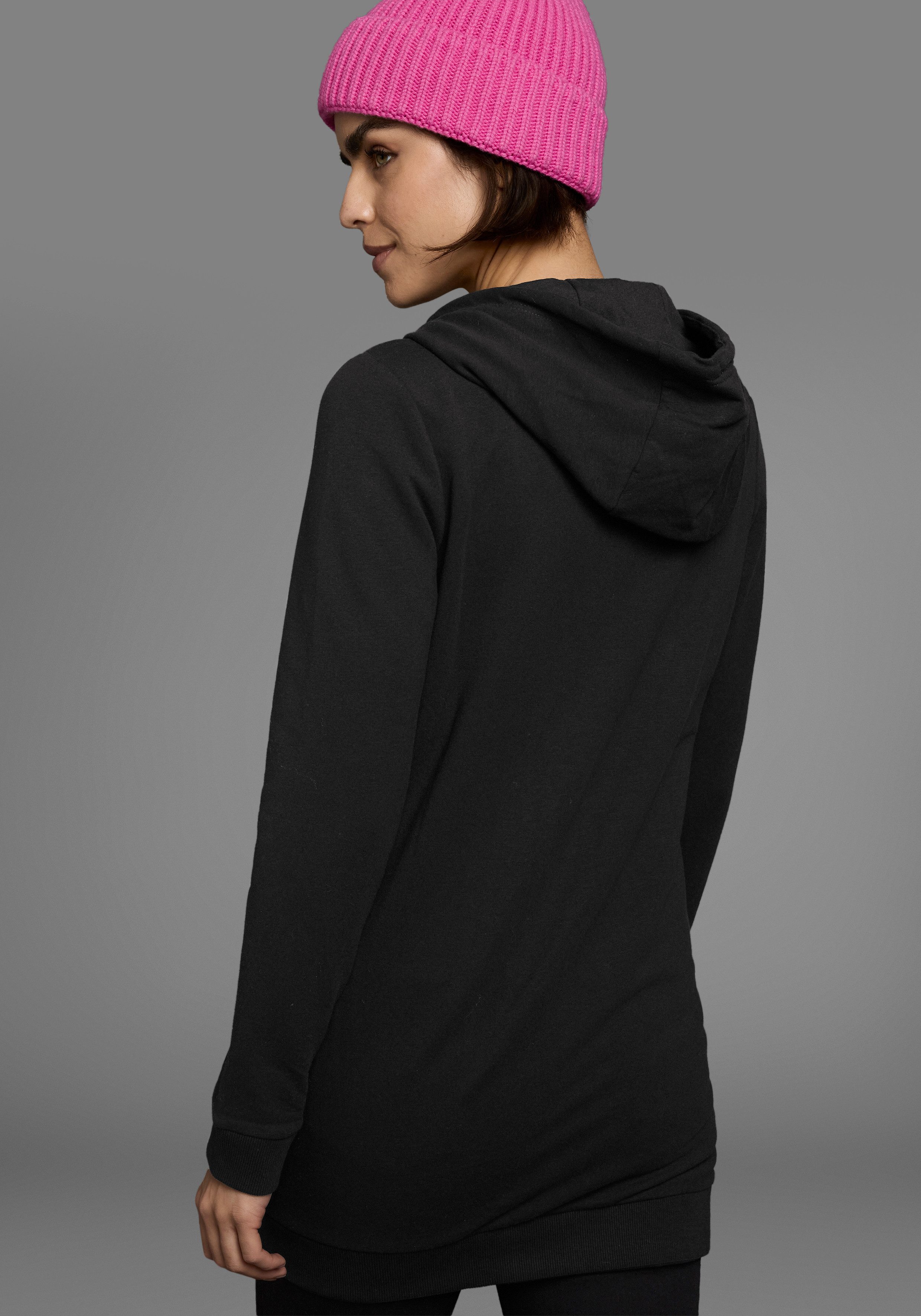 Flashlights Sweatvest in een lang model met een rits