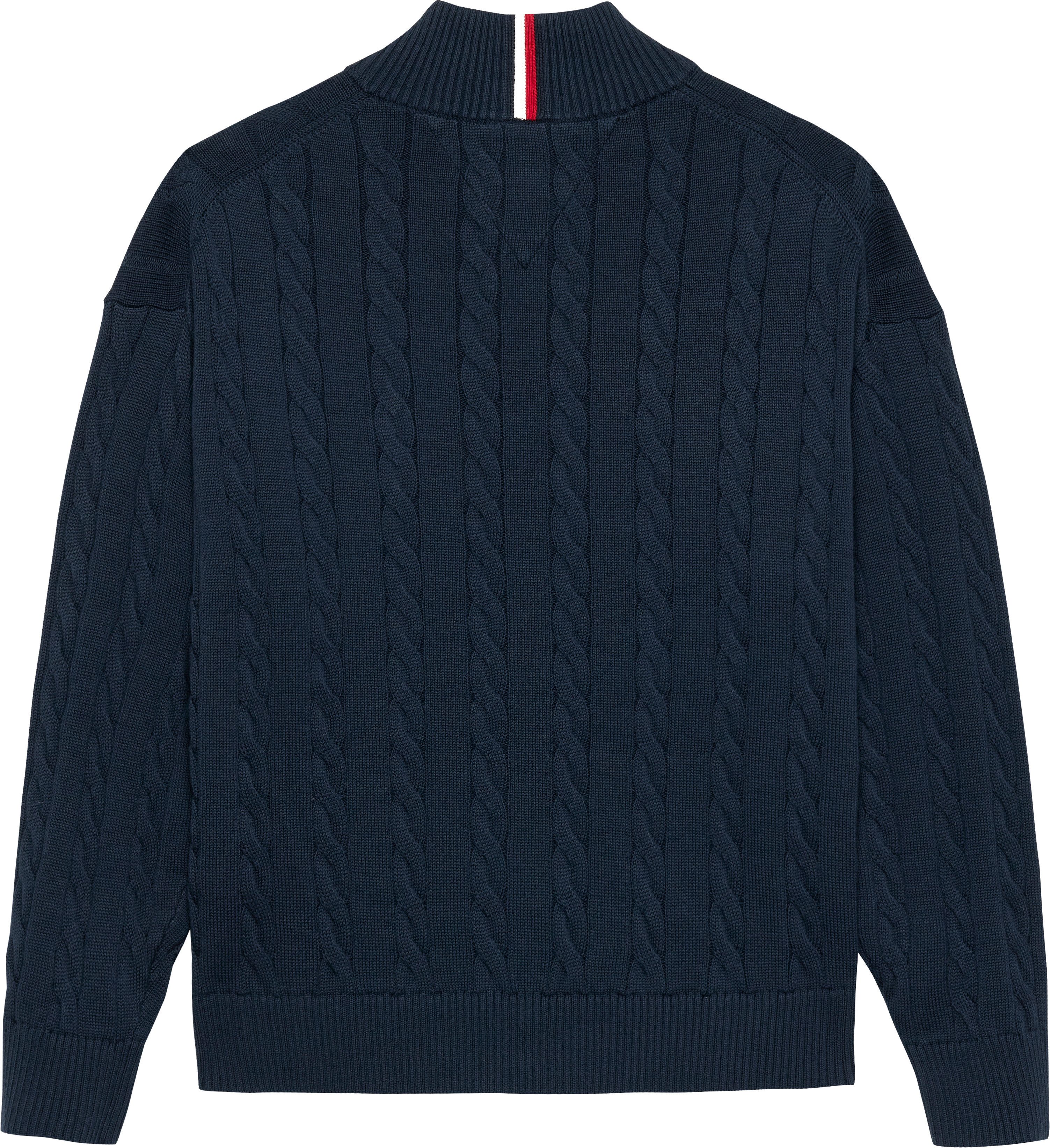 Tommy Hilfiger Gebreide trui COTTON CABLE HALF ZIP SWEATER