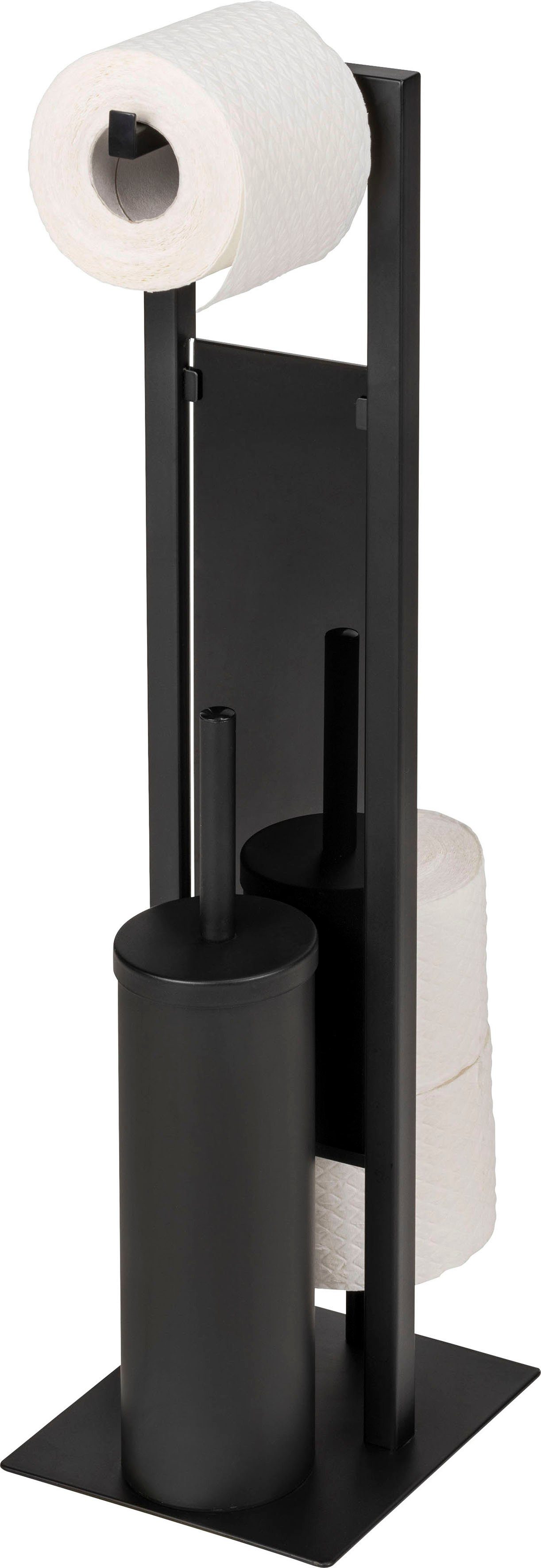 WENKO Toiletset Rivalta zwart, 3 in 1 staande set