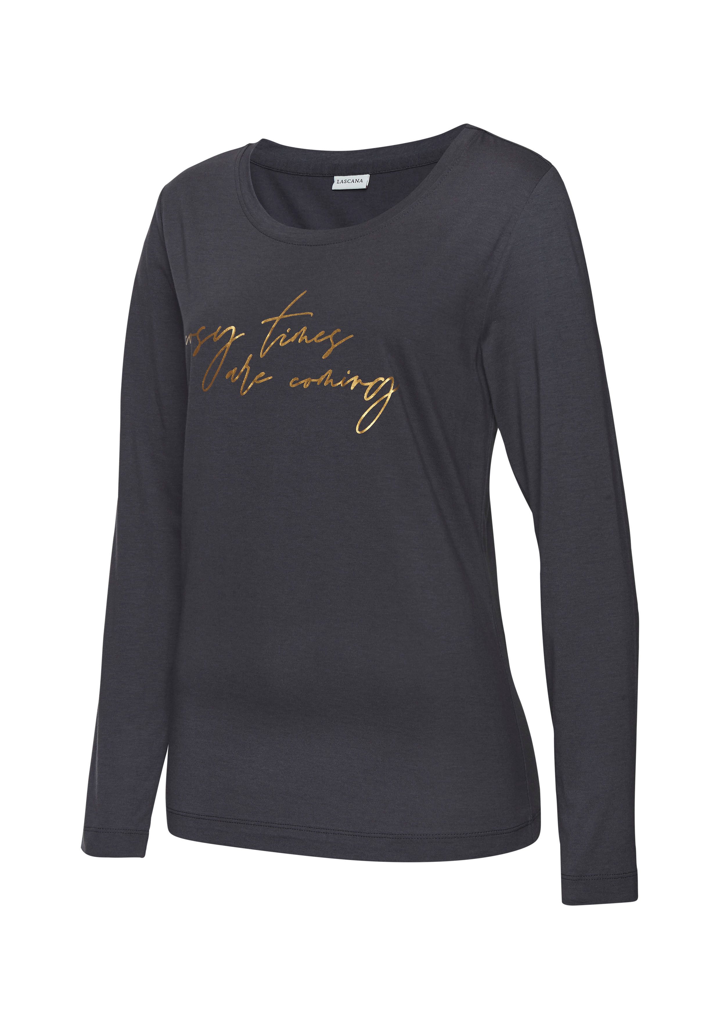 Lascana Pyjama top met folieprint