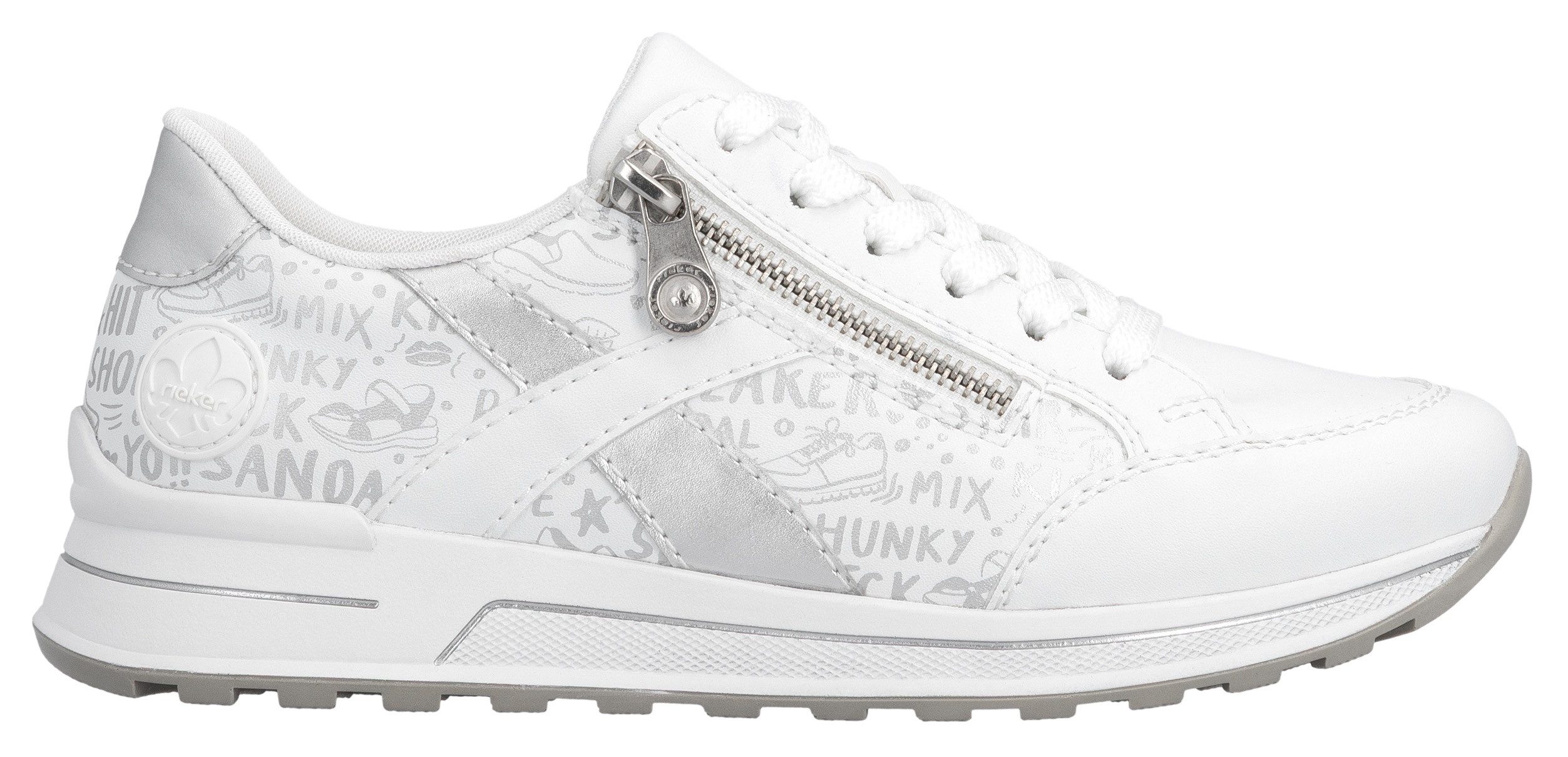 Rieker Sneakers verwijderbare zachte inlegzool, vrijetijdsschoen, lage schoen, veterschoen