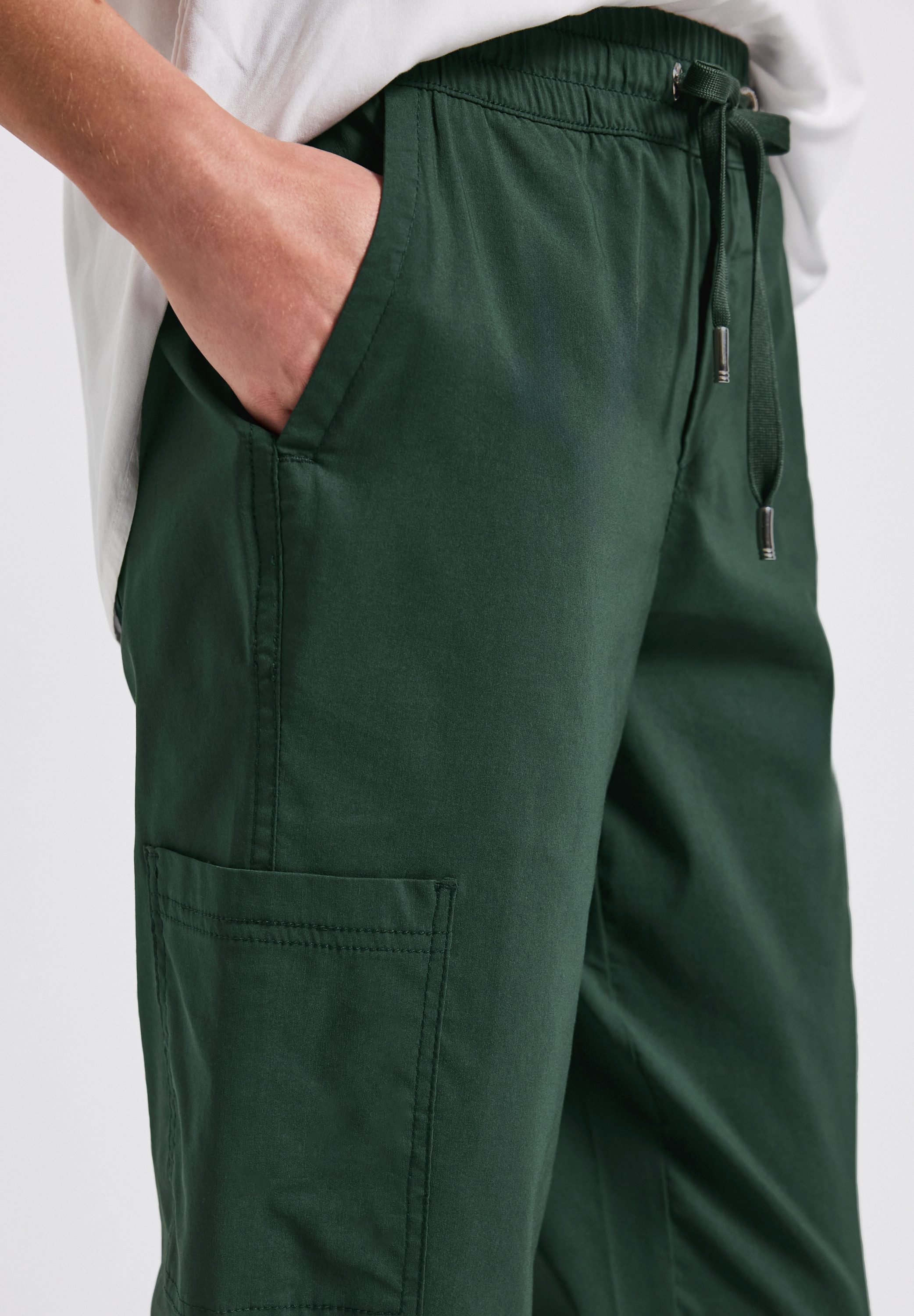 STREET ONE Stoffen broek Style Bonny elastische band met rijgkoord