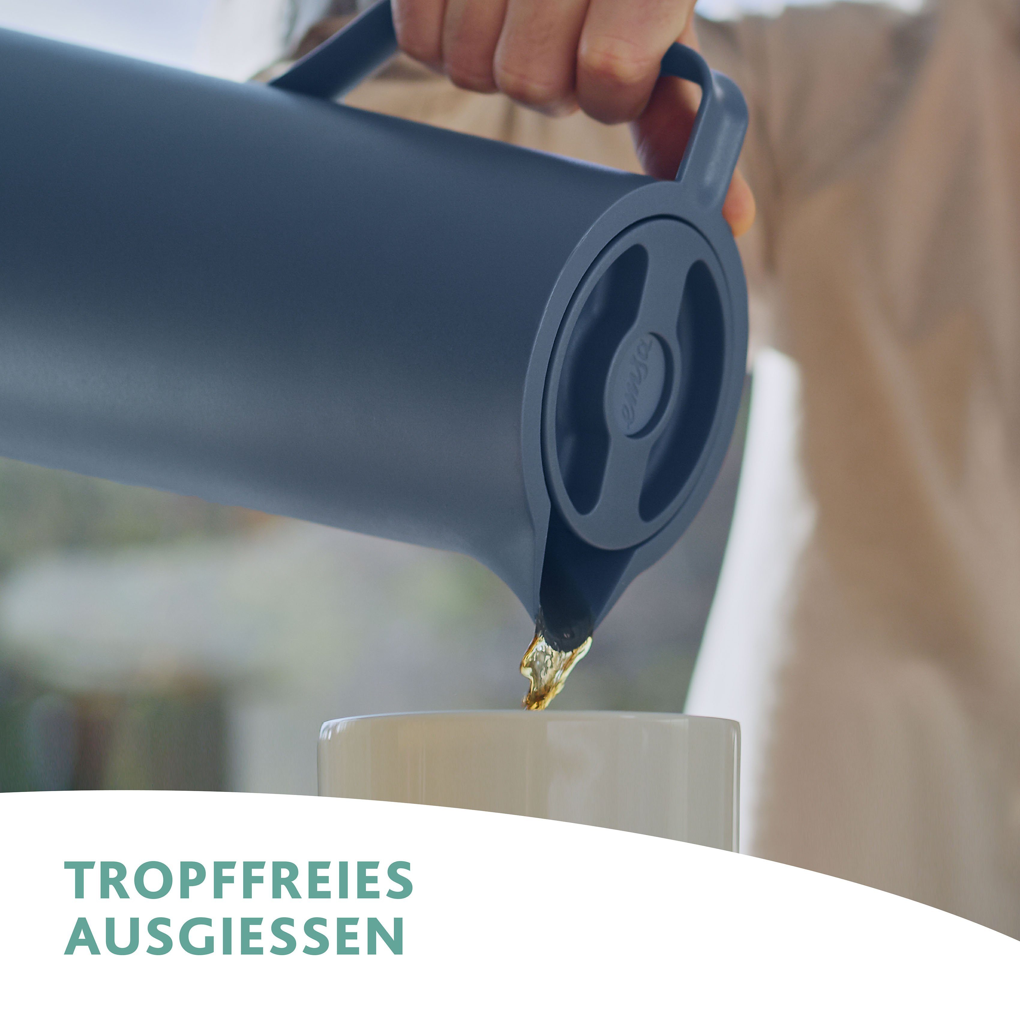 Emsa Thermoskan Motiva Quick-Press deksel, eenhandbediening, 12u warm/24u koud, glazen fles (1 stuk)