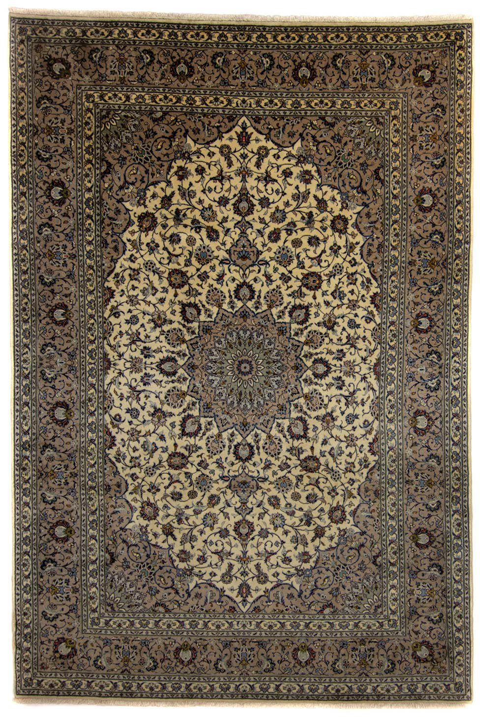 morgenland Wollen kleed Keshan medaillon beige chiaro 350 x 246 cm Uniek exemplaar met certificaat