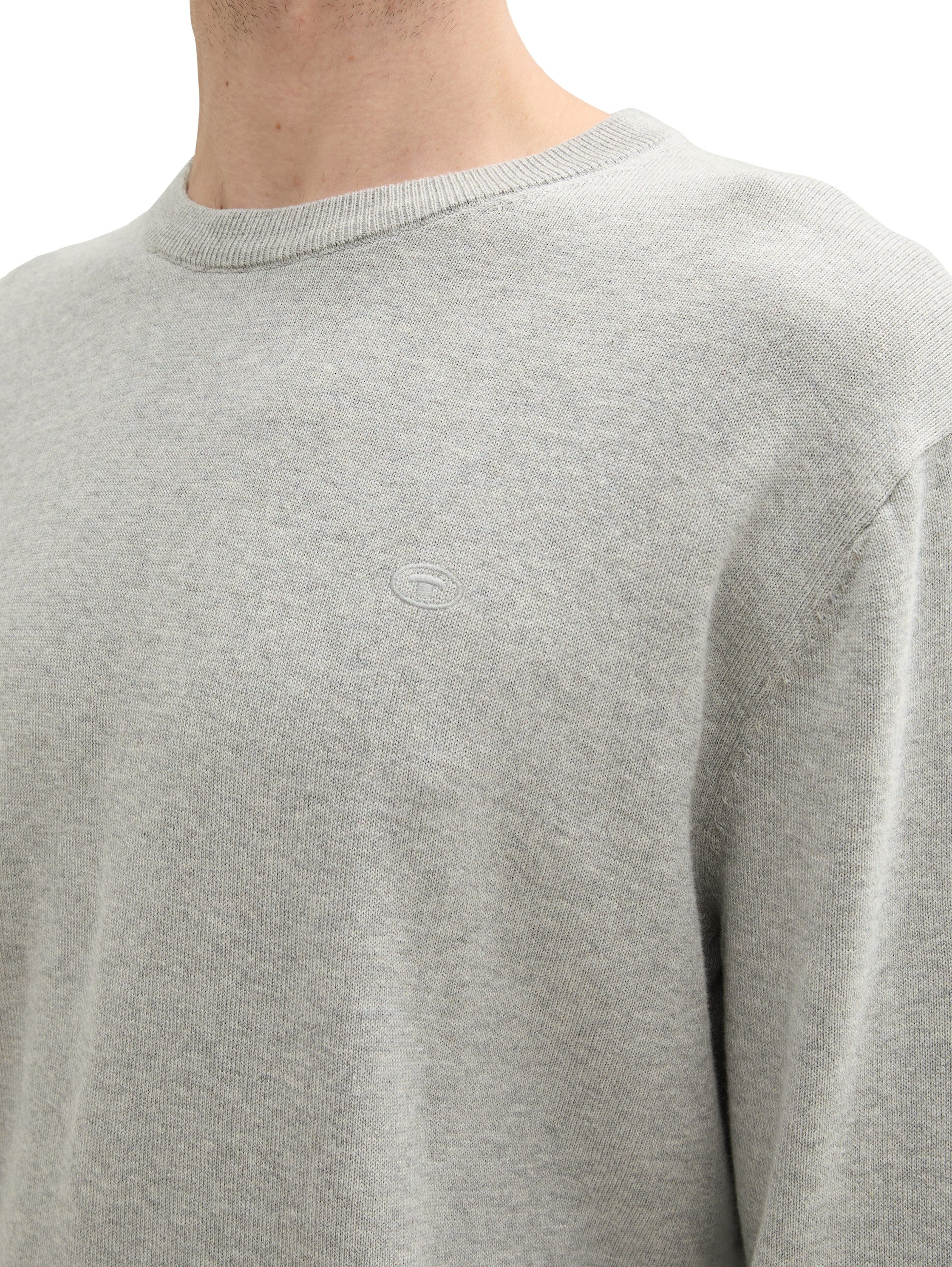 Tom Tailor Trui met ronde hals met geborduurd logo