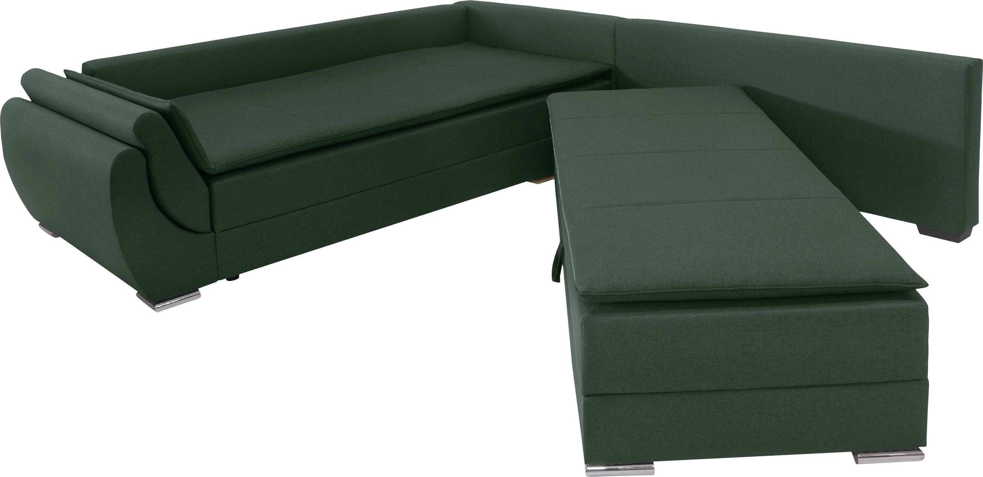 INOSIGN Hoekbank Göteborg met boxspring-slaapfunctie en bedkist, bedfunctie, topmatras