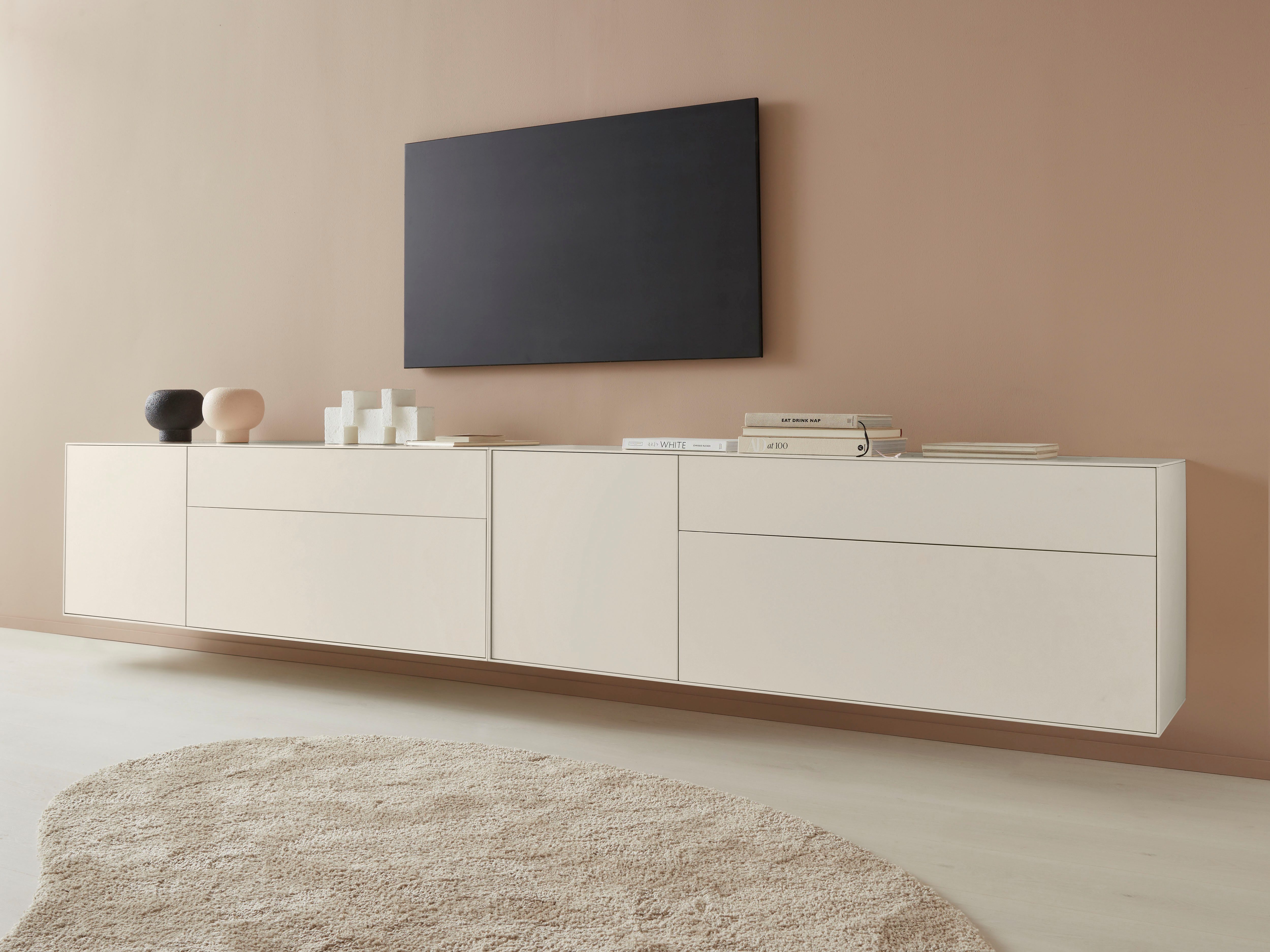LeGer Home by Lena Gercke Tv-meubel Essentials Breedte: 334 cm, MDF (2 stuks) lowboards grijs