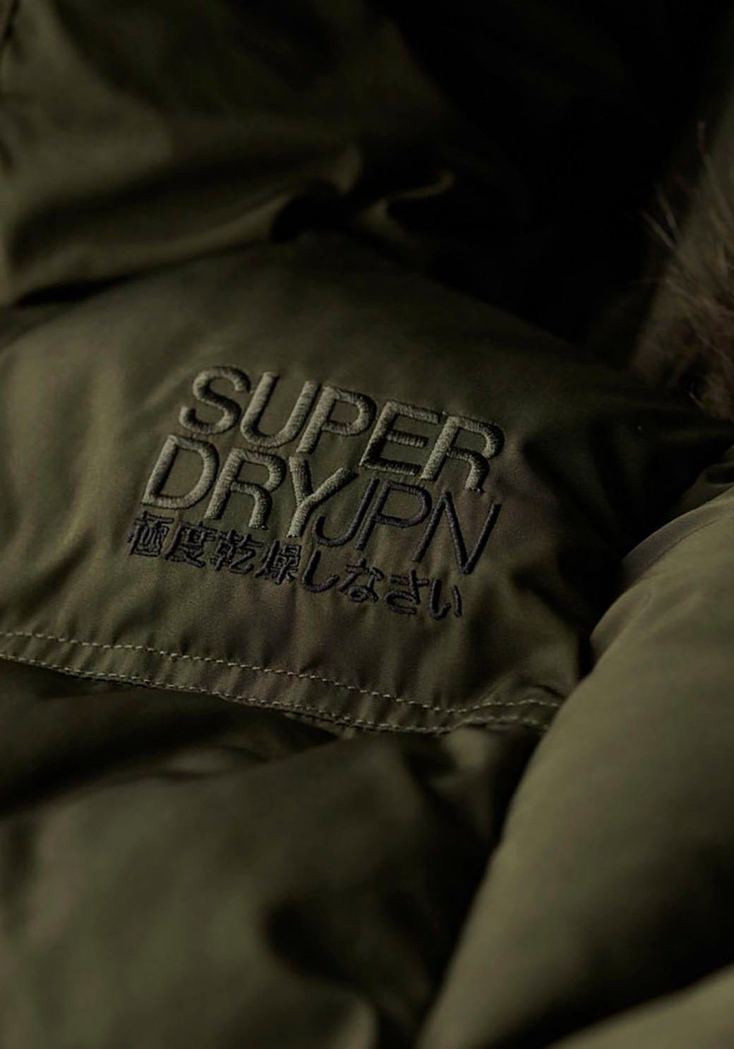 Superdry Gewatteerde jas Everest Faux Fur Longline Jkt