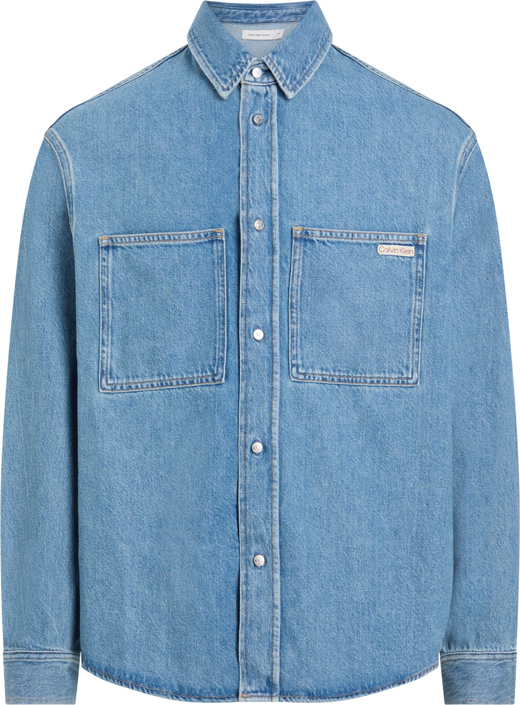 Calvin Klein Jeans overhemd RELAXED DENIM SHIRT in middenblauwe wassing