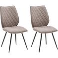 mca furniture stoel navarra set van 2 met bekleding in antiek-look,comfortzithoogte 48 cm, ruitstiksel, belastbaar tot 120 kg (2 stuks) beige