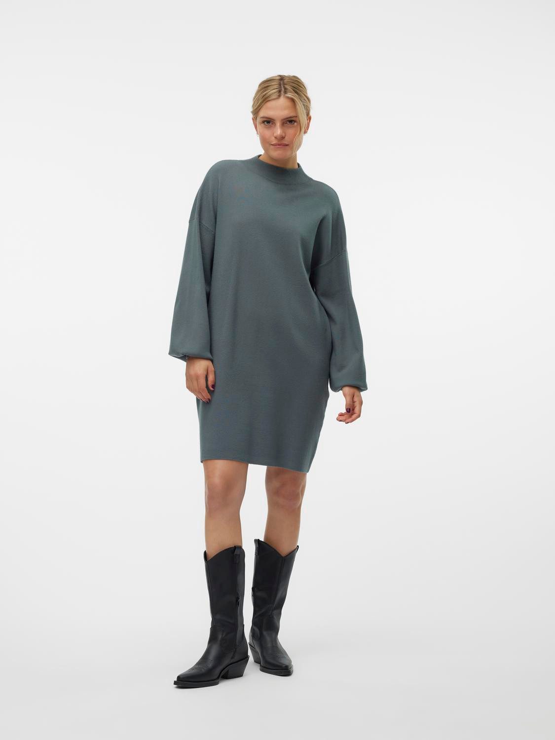 Vero Moda Gebreide jurk VMNANCY LS FUNNELNECK DRESS GA NOOS