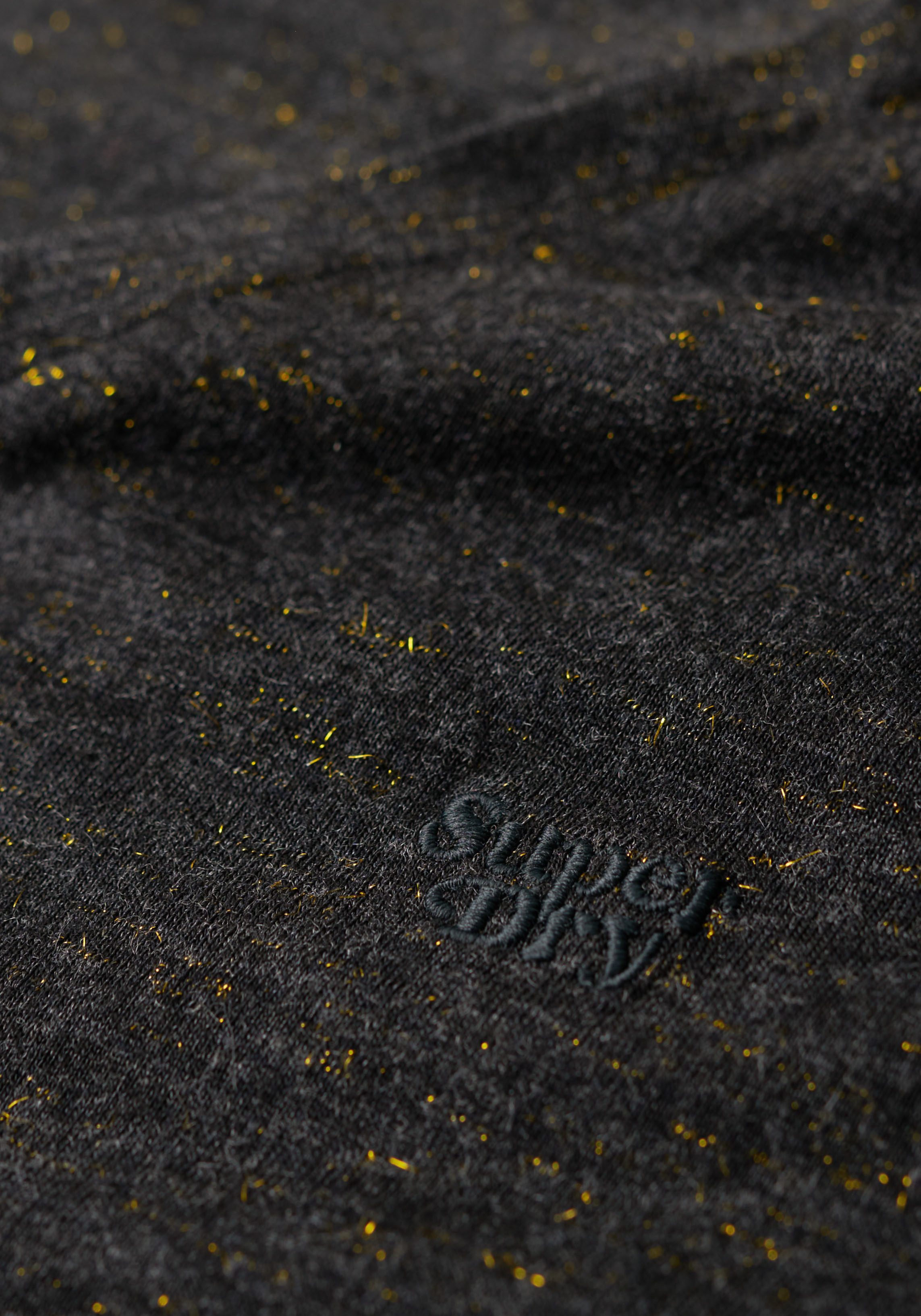 Superdry Shirt met V-hals STUDIOS SLUB EMB VEE TEE gestructureerd t-shirt met v-hals en borduursel