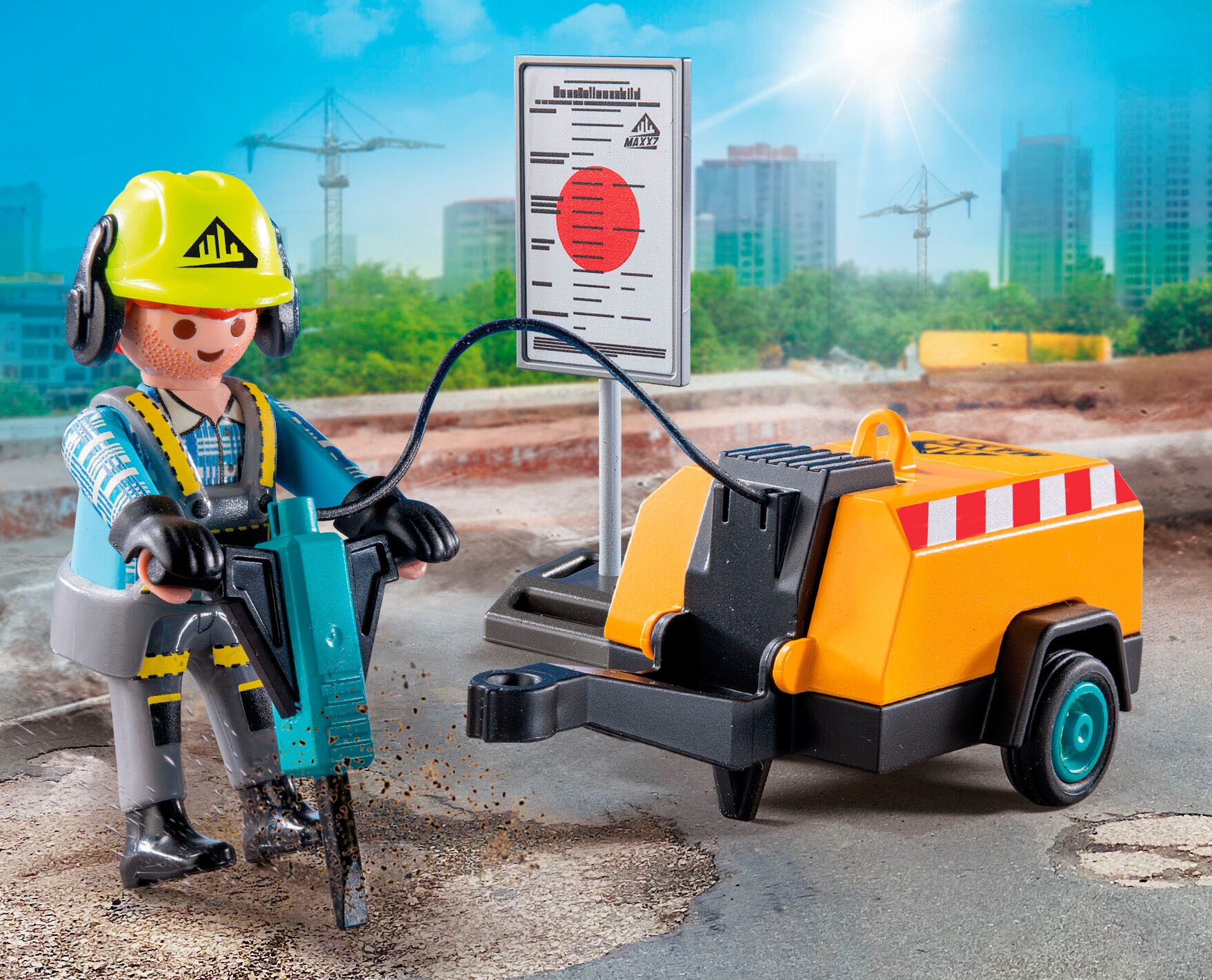 Playmobil® Constructie-speelset Bauarbeiter mit Meißel (71752), Playmobil Action Heroes (14-delig)
