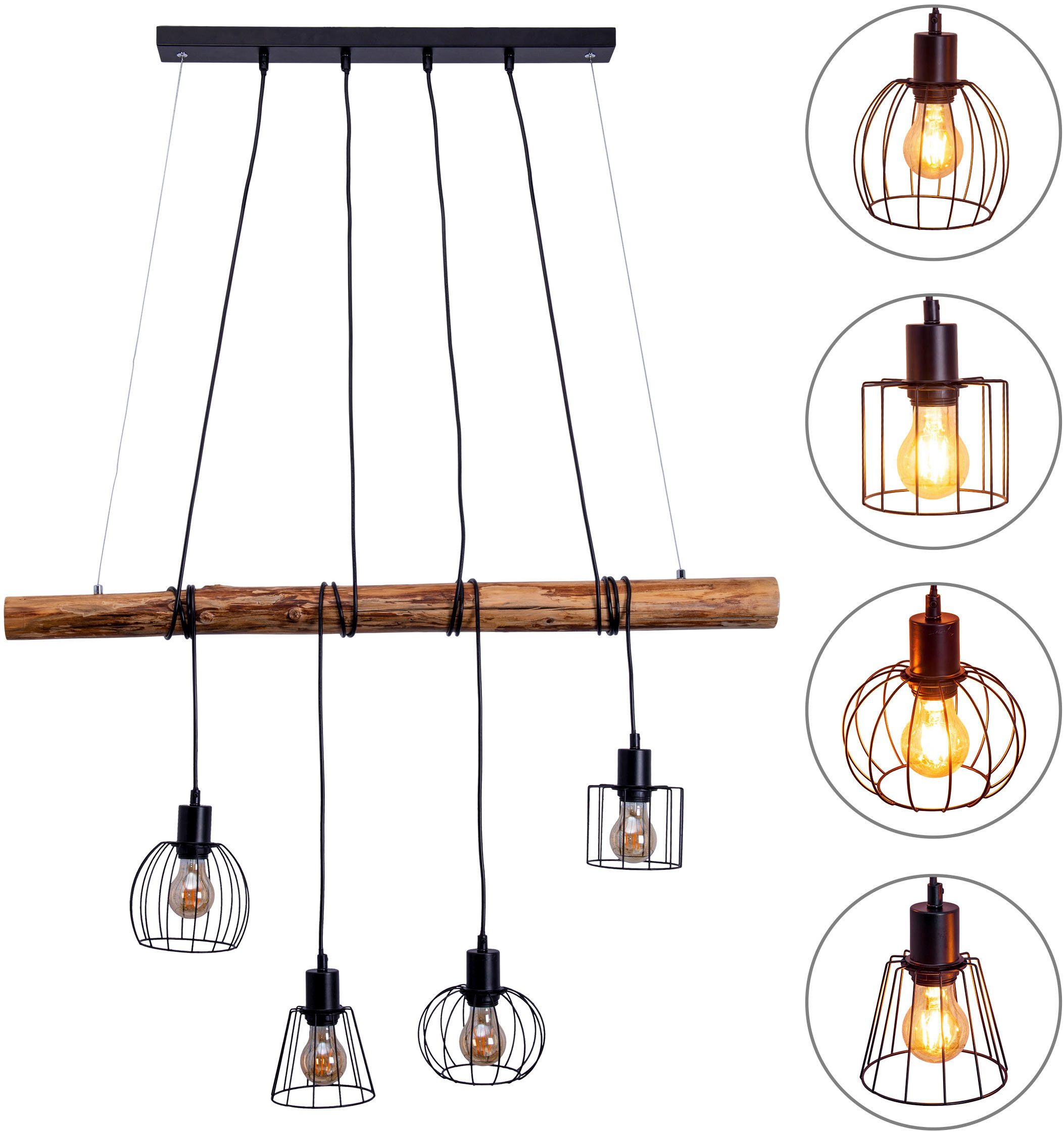 näve Hanglamp 4-delige hanglamp "WOODLAND" (1 stuk)