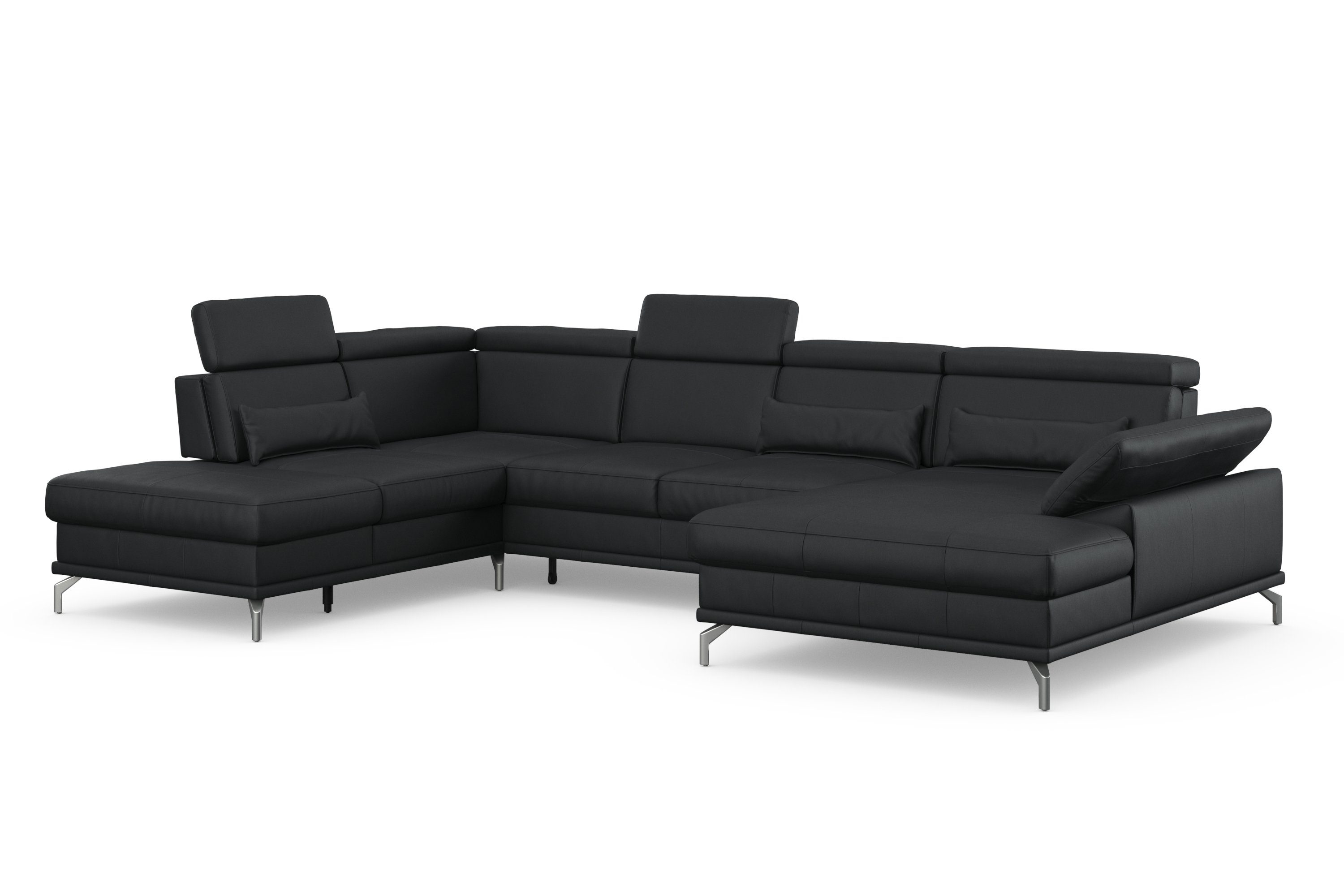 sit&more Zithoek Cabrio U-vorm, met zitdiepteverstelling, arm- en hoofdsteunverstelling