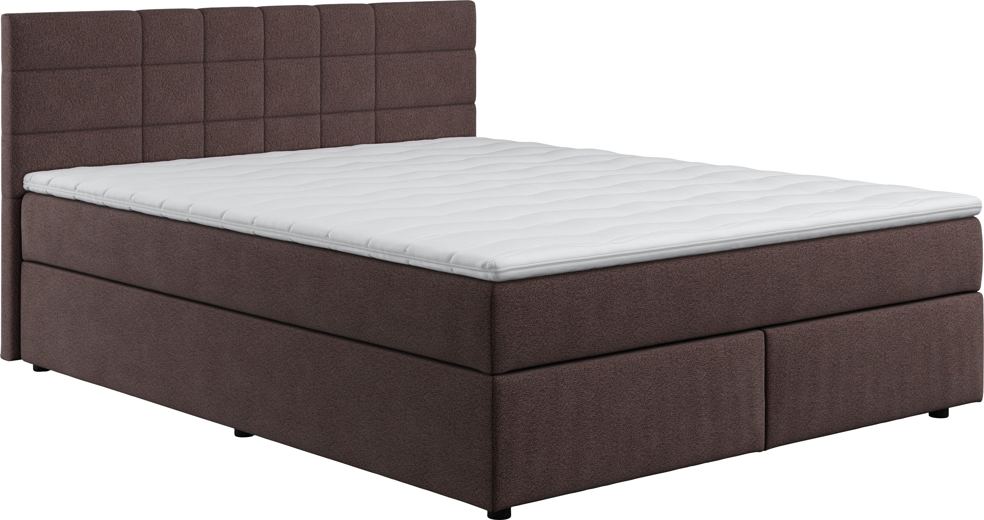 COTTA Boxspring NALA optioneel verkrijgbaar met matras en matrastopper boxsprings maat Luxe-microvezel bruin