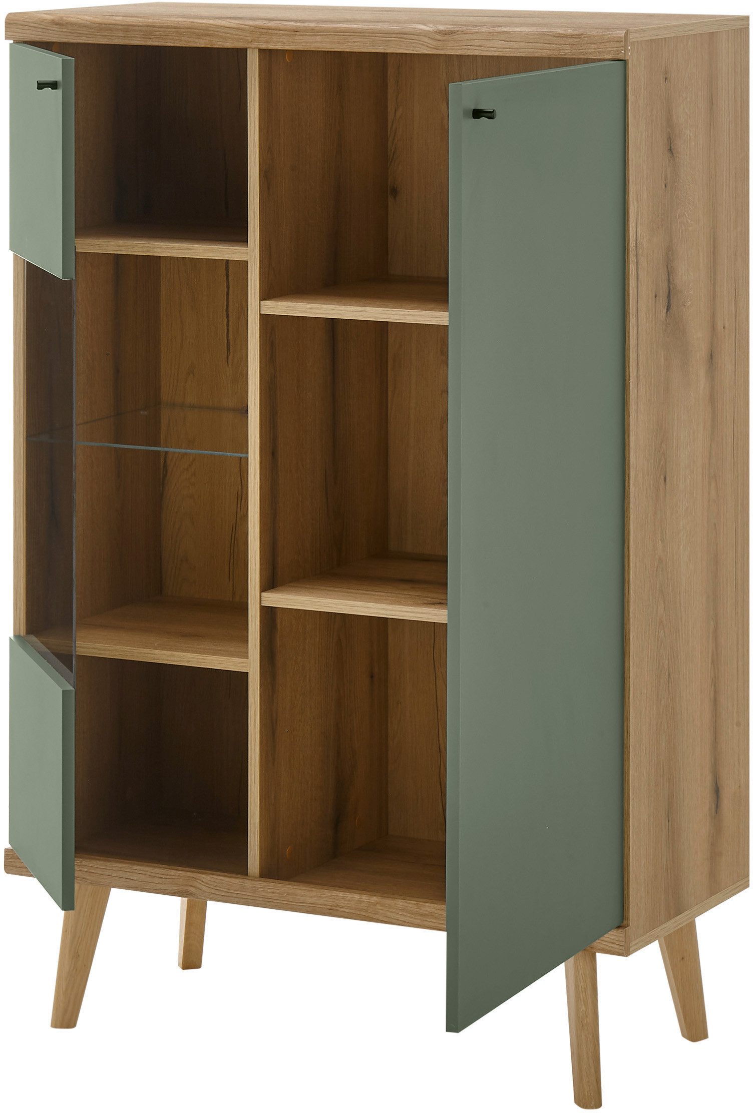 INOSIGN Wandmeubel MAVAS in moderne trendkleur, handgrepen van metaal (zwart), breedte 320 cm (set, 4-delig)