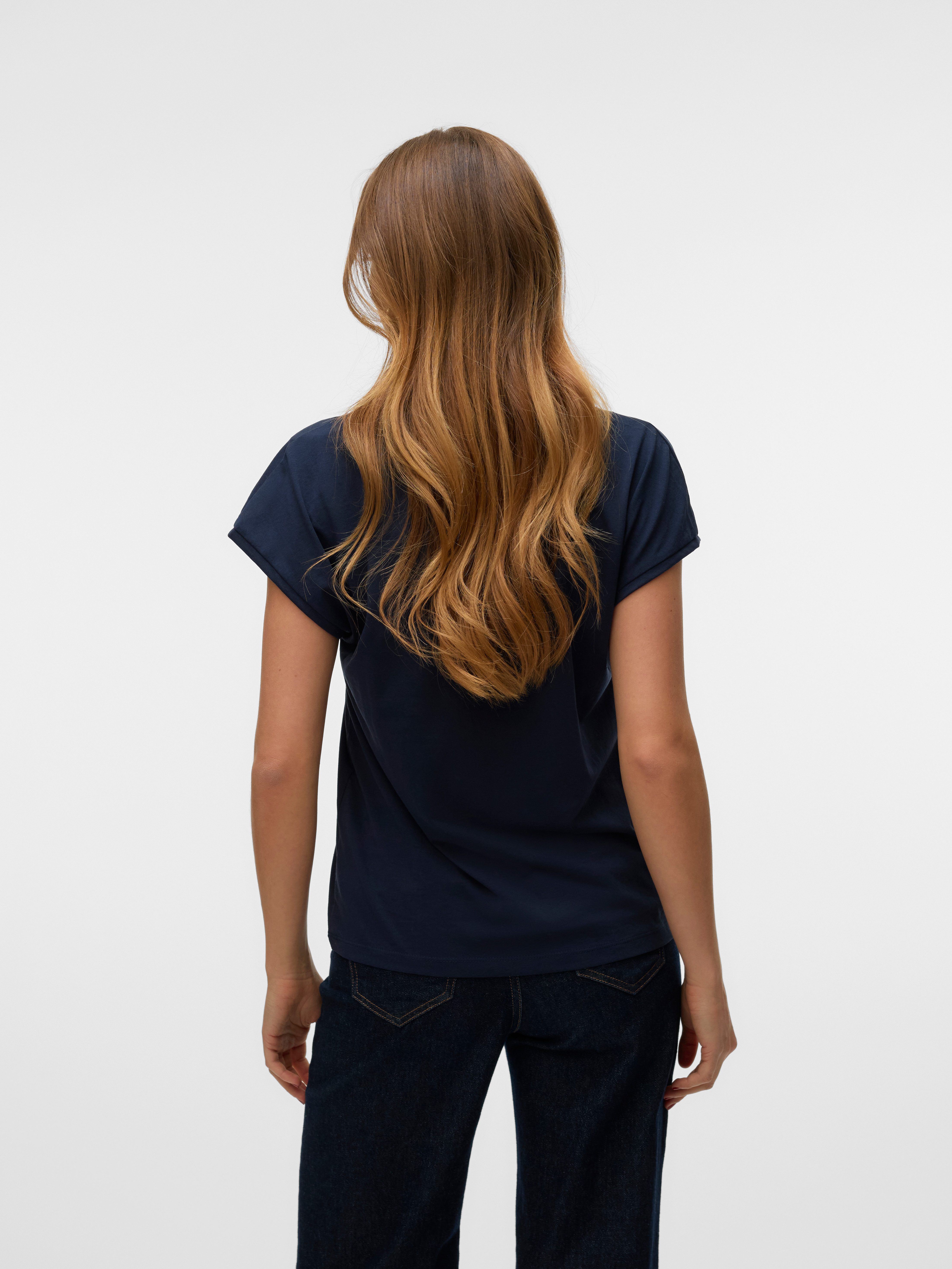 Vero Moda Shirt met korte mouwen VMLUNA SS V-NECK TEE JRS NOOS
