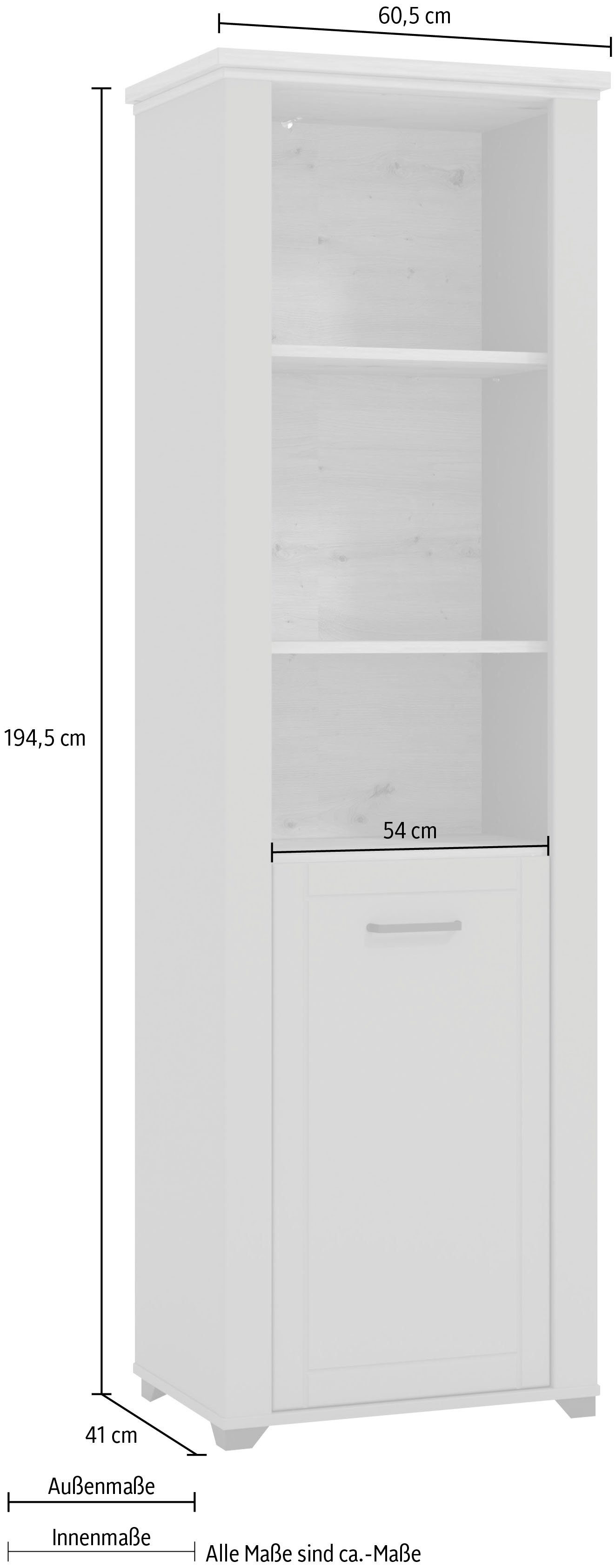 Home affaire Vitrinekast Valencia Breedte 60,5 cm, met 3 open vakken