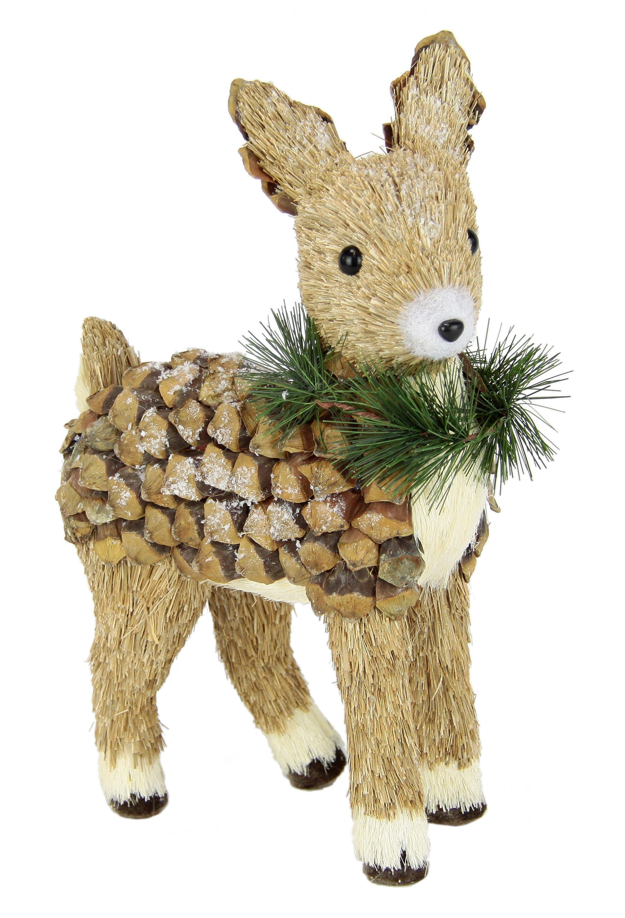 I.GE.A. Decoratief figuur Ree van raffia Decoratie cadeau decoratief decoratieobject ornament dierfiguur decoratiedier (1 stuk)