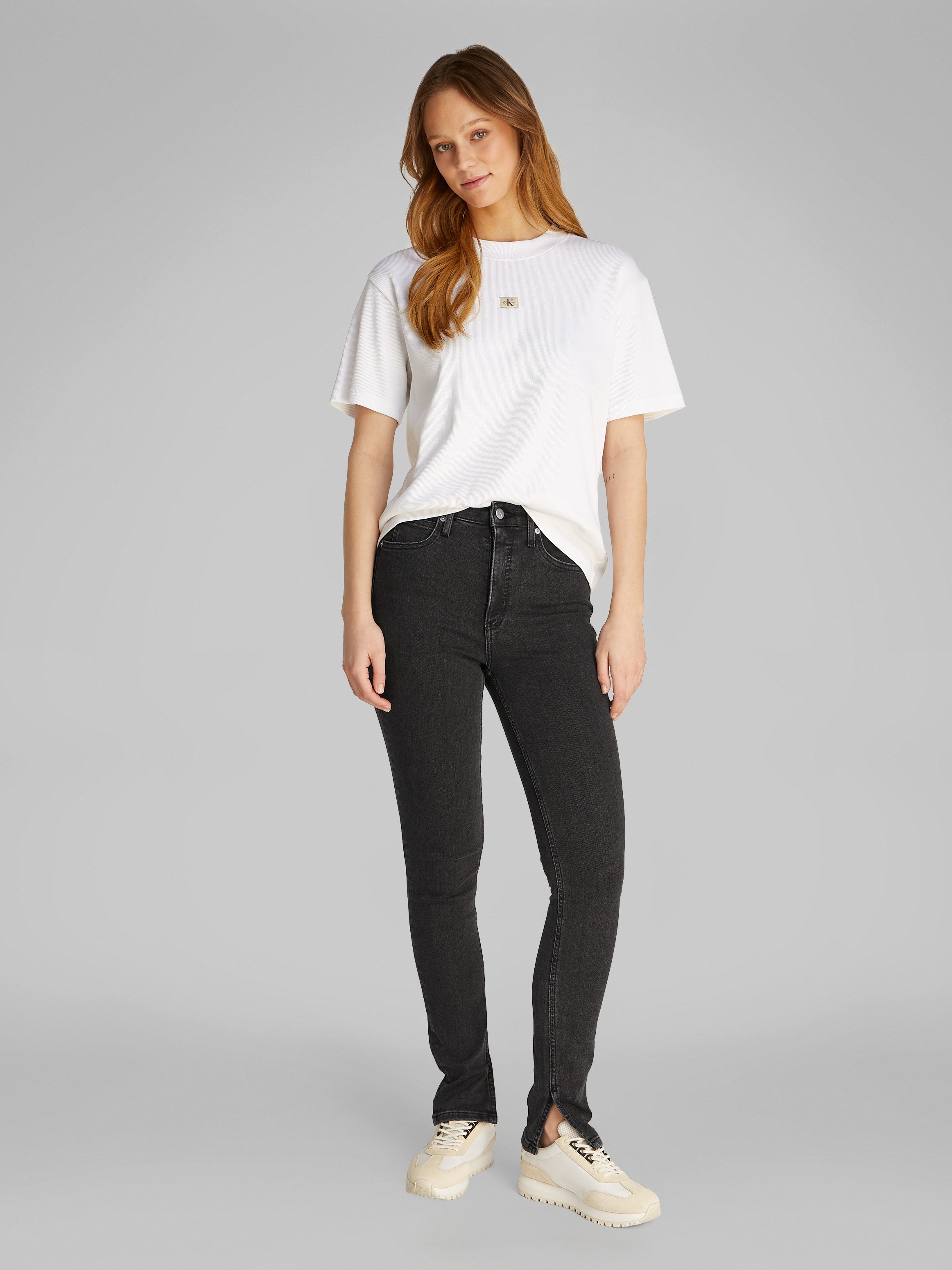 Calvin Klein Skinny fit jeans High rise skinny in zwarte wassing