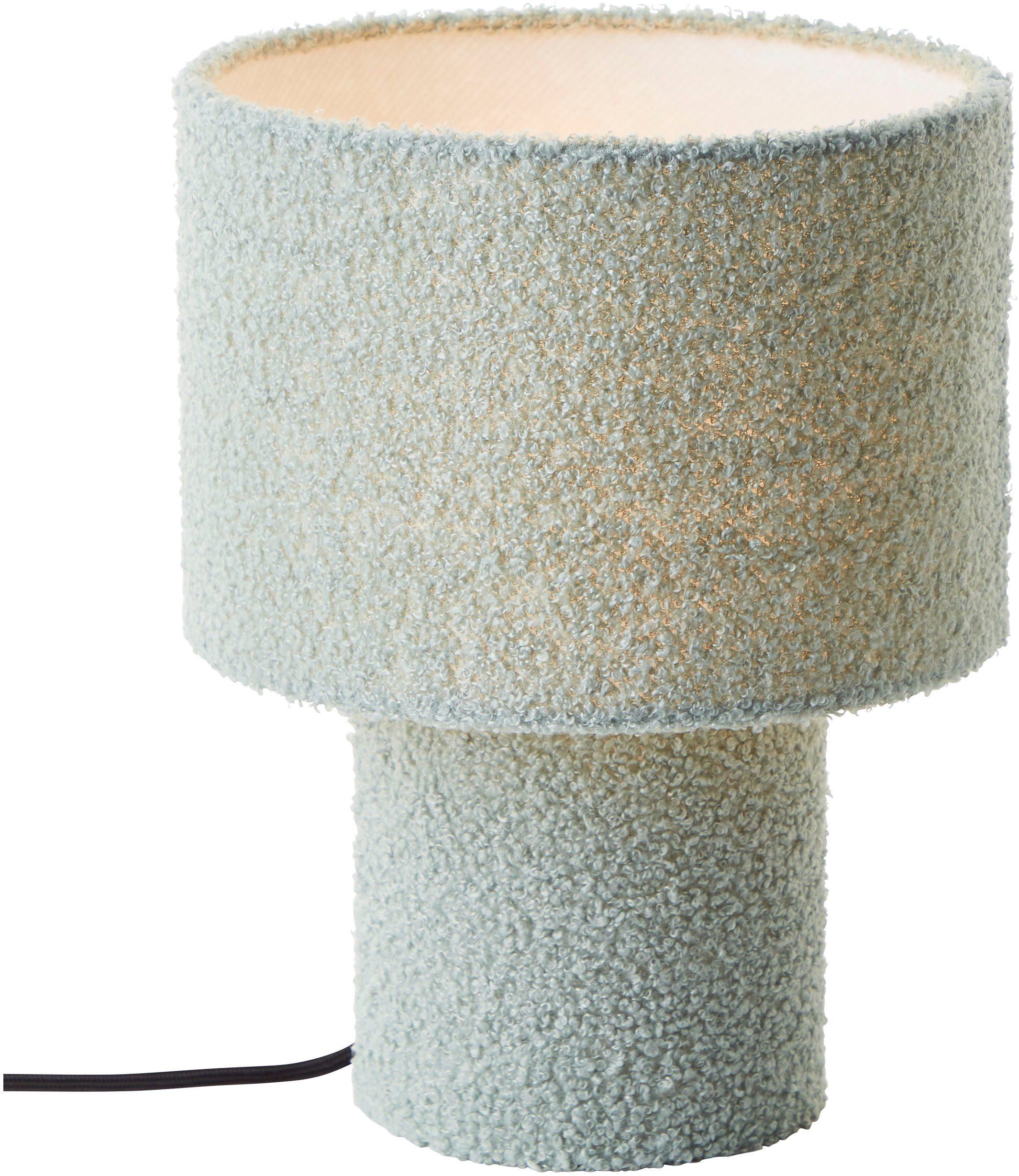 LeGer Home by Lena Gercke Tafellamp Debora Teddy-stof, hoogte 30 cm, Ø 23 cm, E27 (1 stuk) tafellampen groen