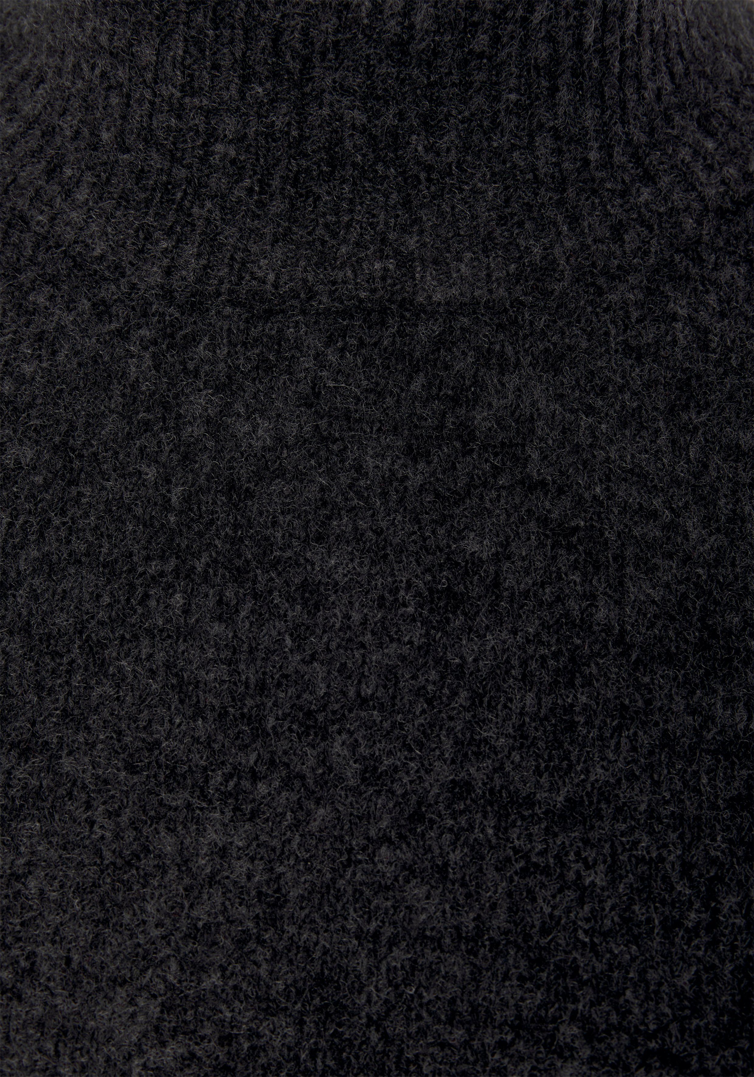 Lascana Gebreide trui -Lounge Pullover met staande kraag en ribboorden, loungewear