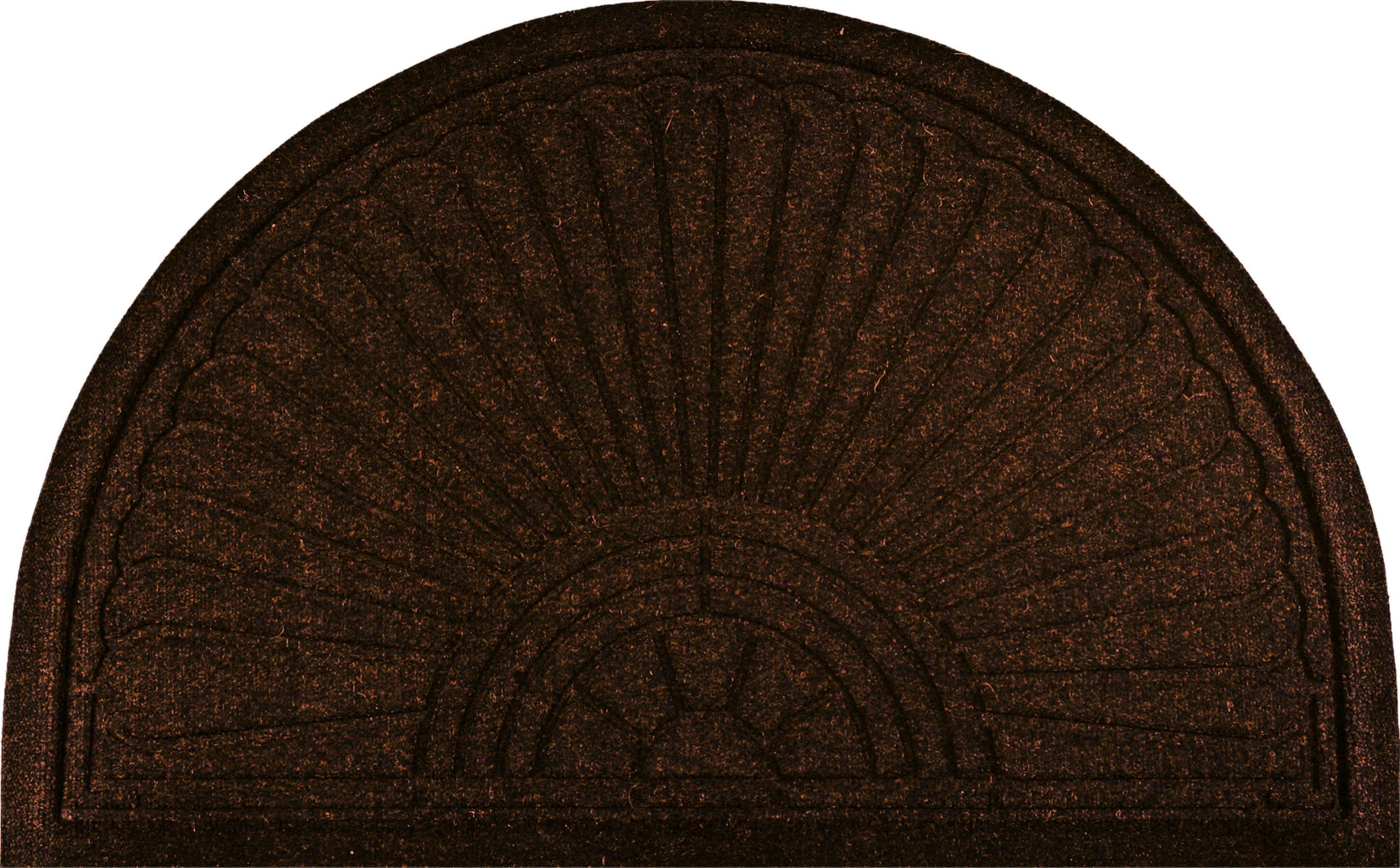 wash+dry by Kleen-Tex Mat DUNE Halfmoon dark brown Inloopmat, antislip, geschikt voor binnen en buiten, wasbaar