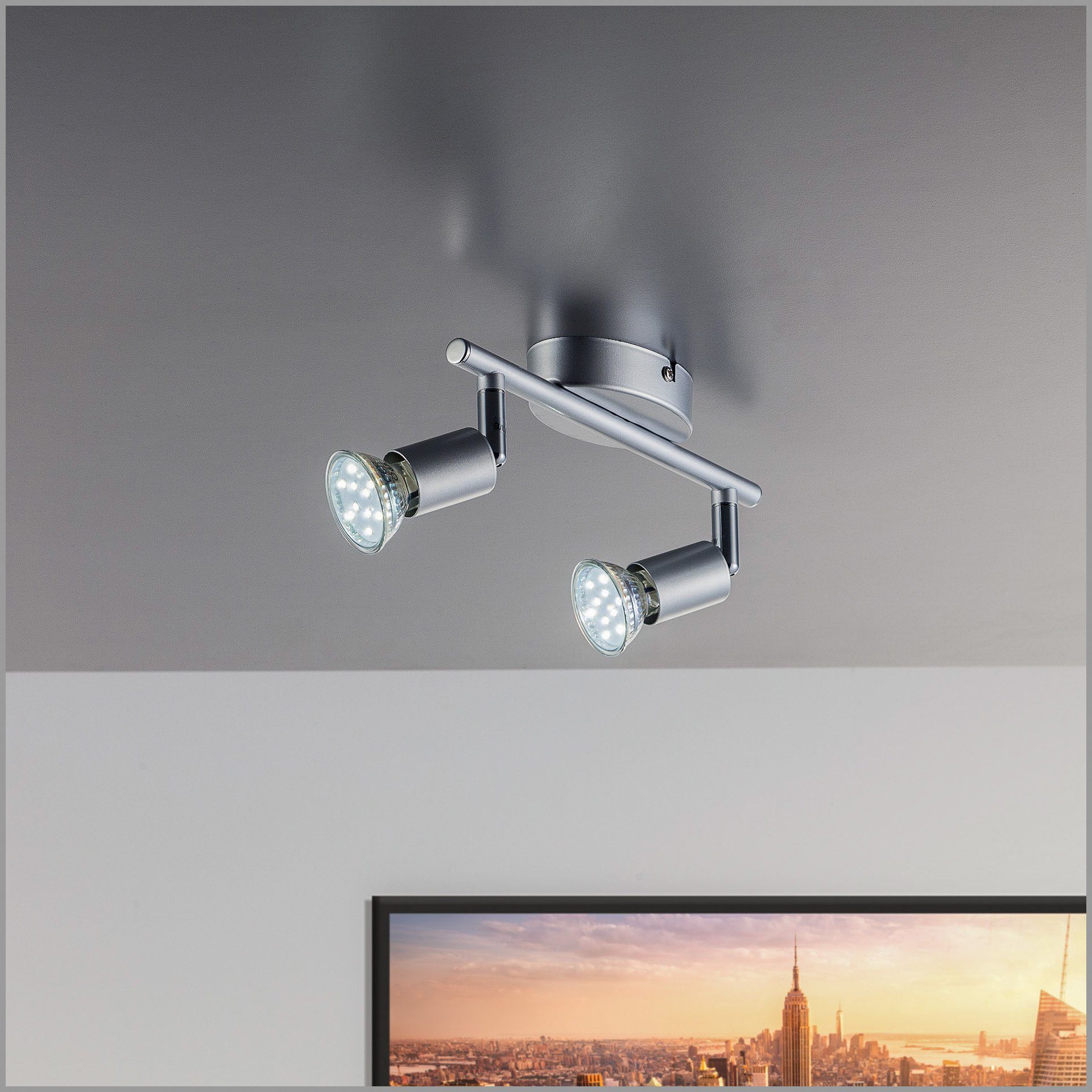B.K.Licht Led-plafondlamp LED plafondlamp woonkamer draaibaar incl. 3W 250lm GU10 plafondspot
