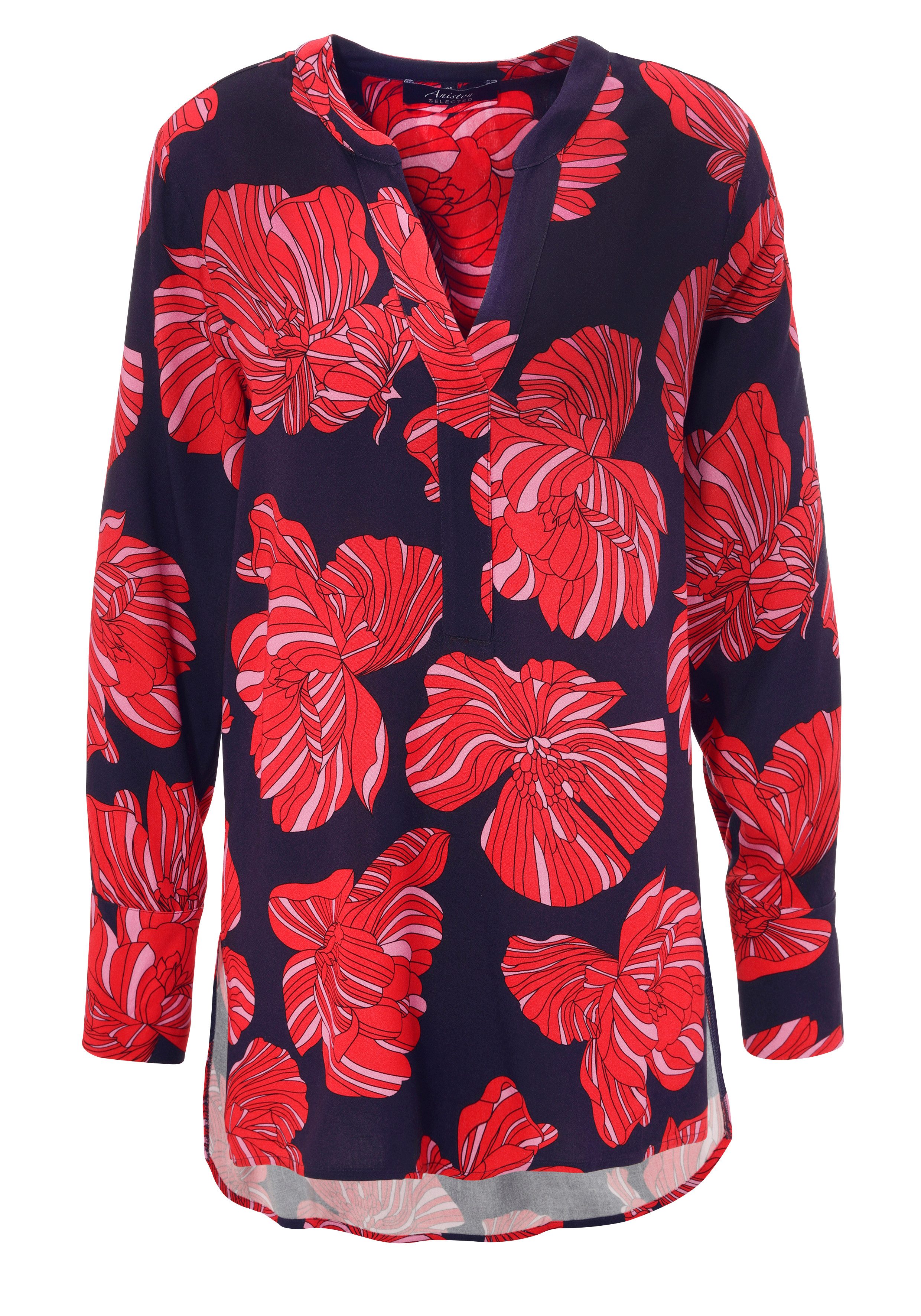 Aniston SELECTED Lange blouse met bijzondere bloemenprint - nieuwe collectie