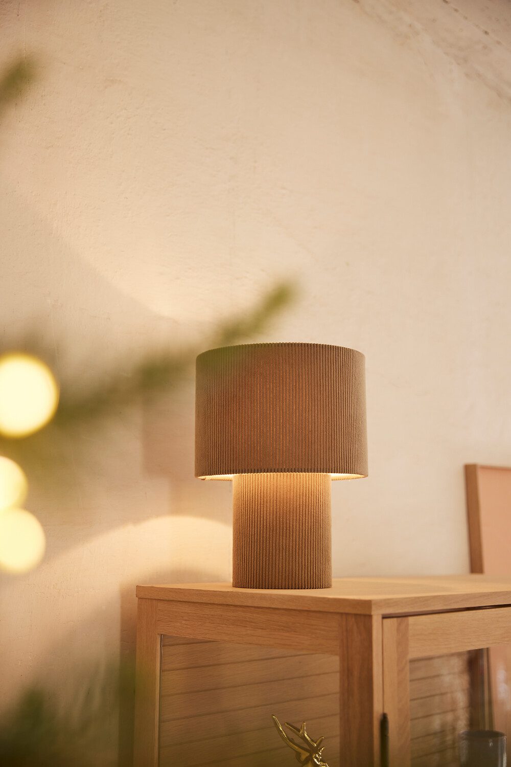 LeGer Home by Lena Gercke Tafellamp Kathleen cordlamp Cordstof, H 30 cm, Ø 23 cm, E27, cord, stoflamp, tafellamp (1 stuk)