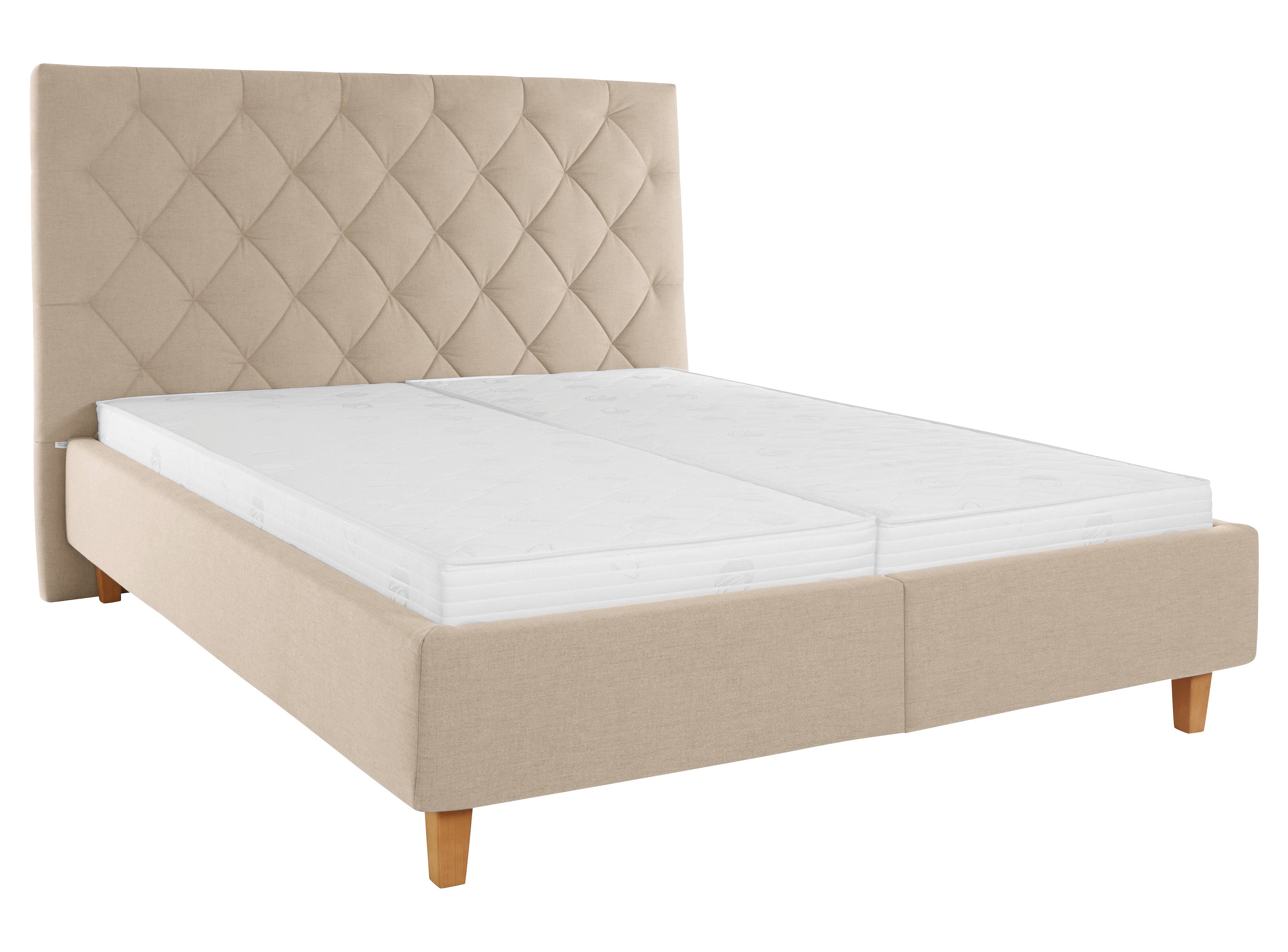 Guido Maria Kretschmer Home&Living Gestoffeerd bed Sunley 140 Kruisstiksel, hoofdbordhoogte 142 cm, zonder of met matras/lattenbodem