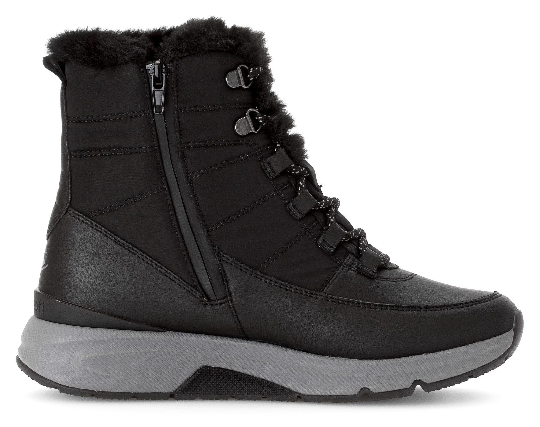 Gabor Rollingsoft Winterlaarzen sleehak veterschoenen outdoorschoen ogen bergbeklimmer-look