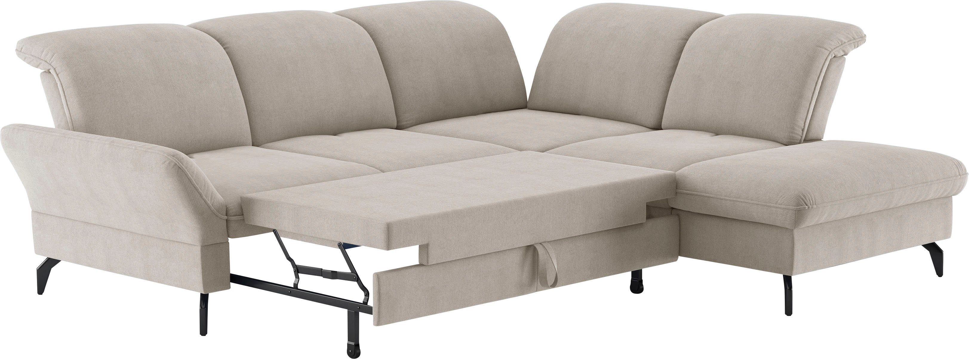 sit&more Hoekbank Leandro L-vorm Naar keuze met bed, hoofdbord en armleuningfunctie, en bergruimte