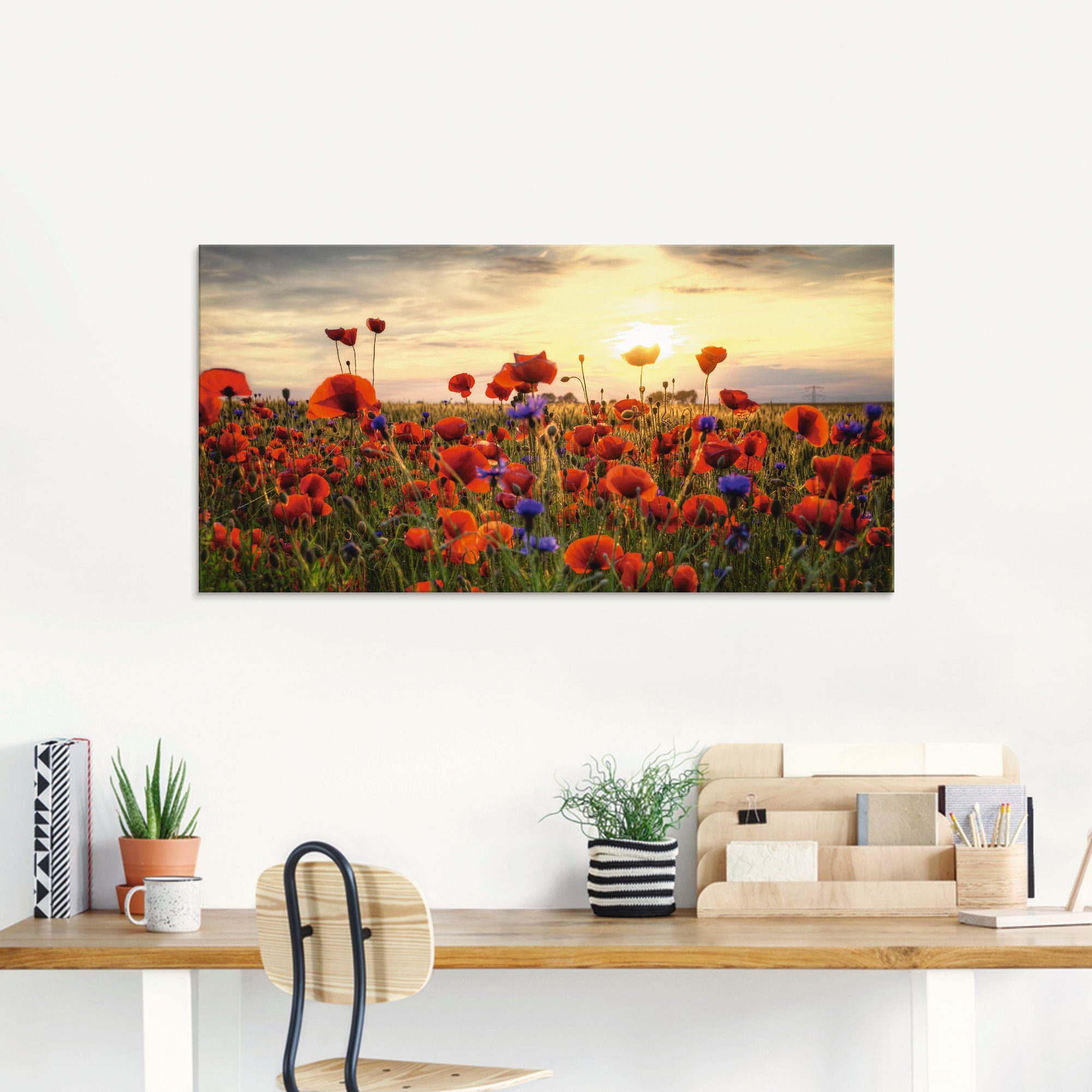 Artland Print op glas Klaprozen in verschillende maten