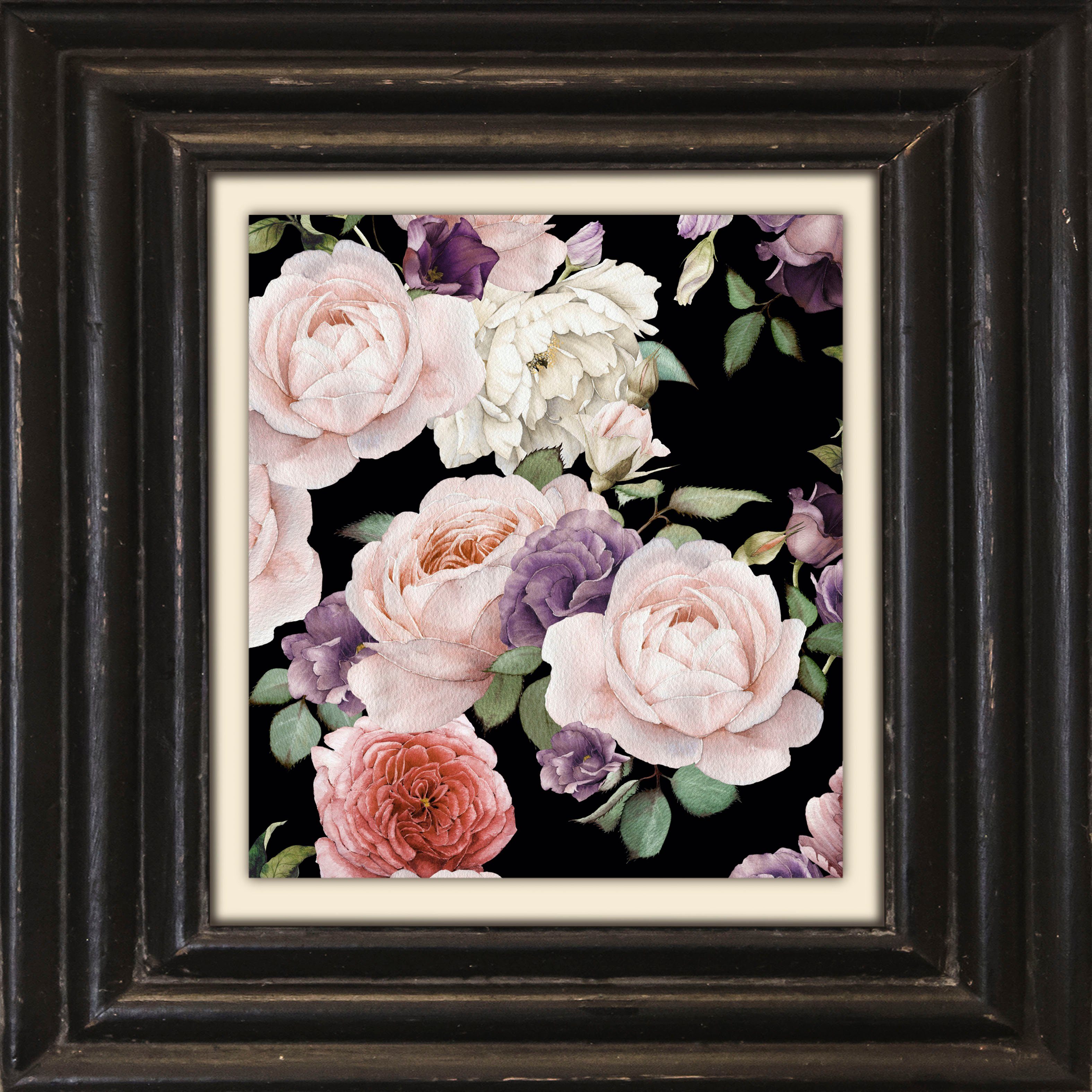 queence Artprint op linnen Bloemen Premium canvasstof, handgemaakt in Duitsland, 40x40cm