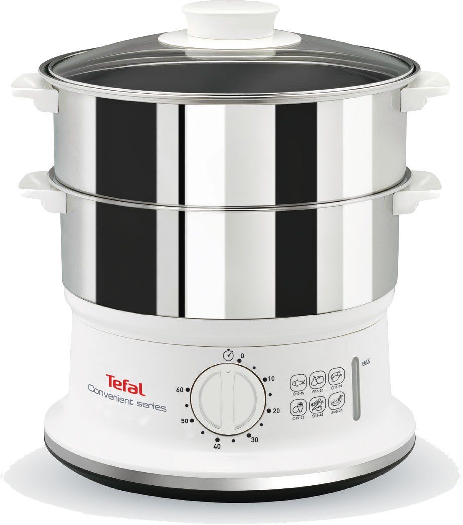 Tefal Stoomoven Convenient Series 2 edelstalen mengkommen, 6 liter, ø 24 cm, timer,...