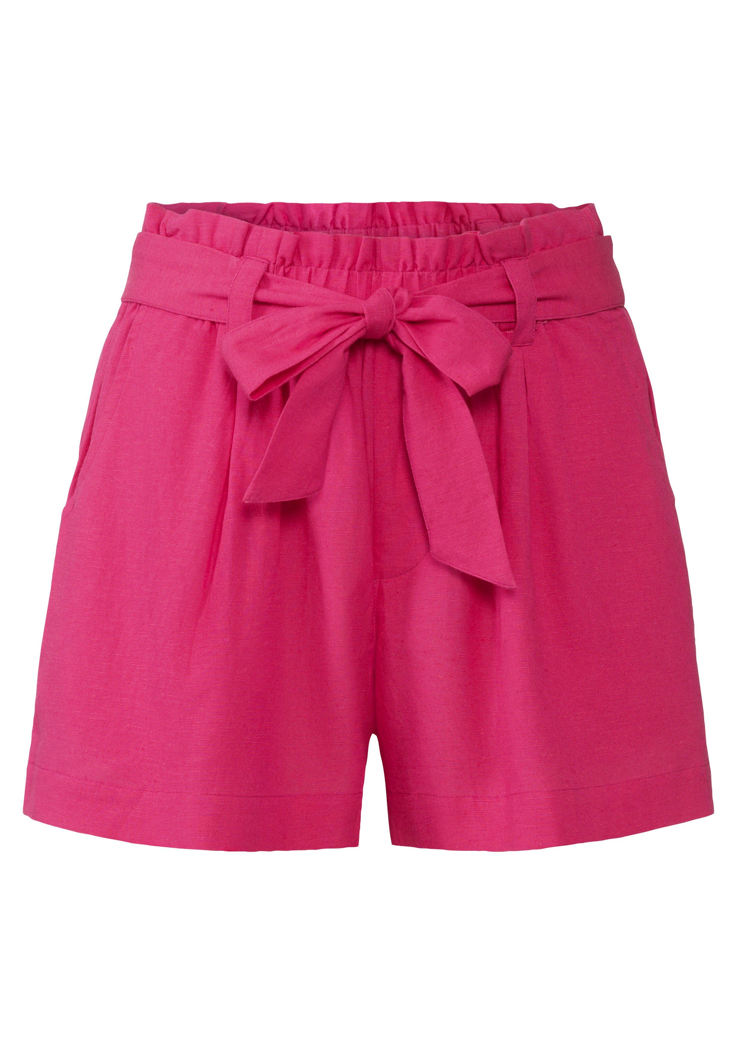 Lascana Short in paperbag-stijl, linnenmix, instapbroek, zomershort (Met een bindceintuur)