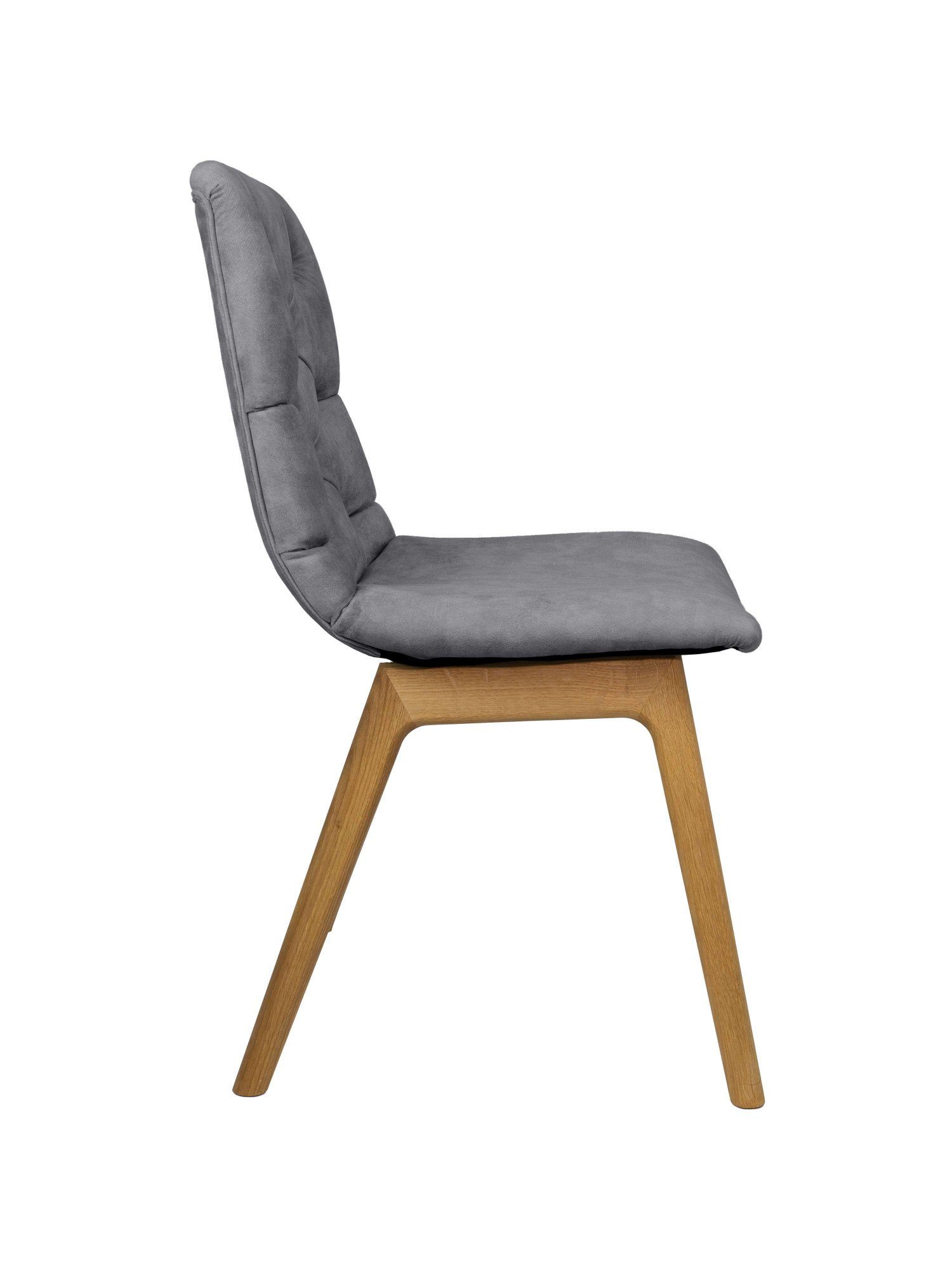 andas Stoel met 4 poten Ramon met massief houten poten, verschillende stoffen en kleuren (set, 2 stuks)