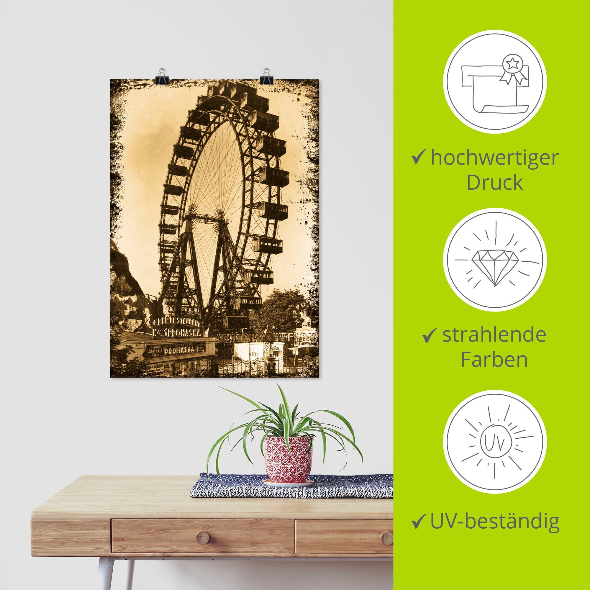 Artland Artprint Wenen - Prater als artprint op linnen, poster in verschillende formaten maten