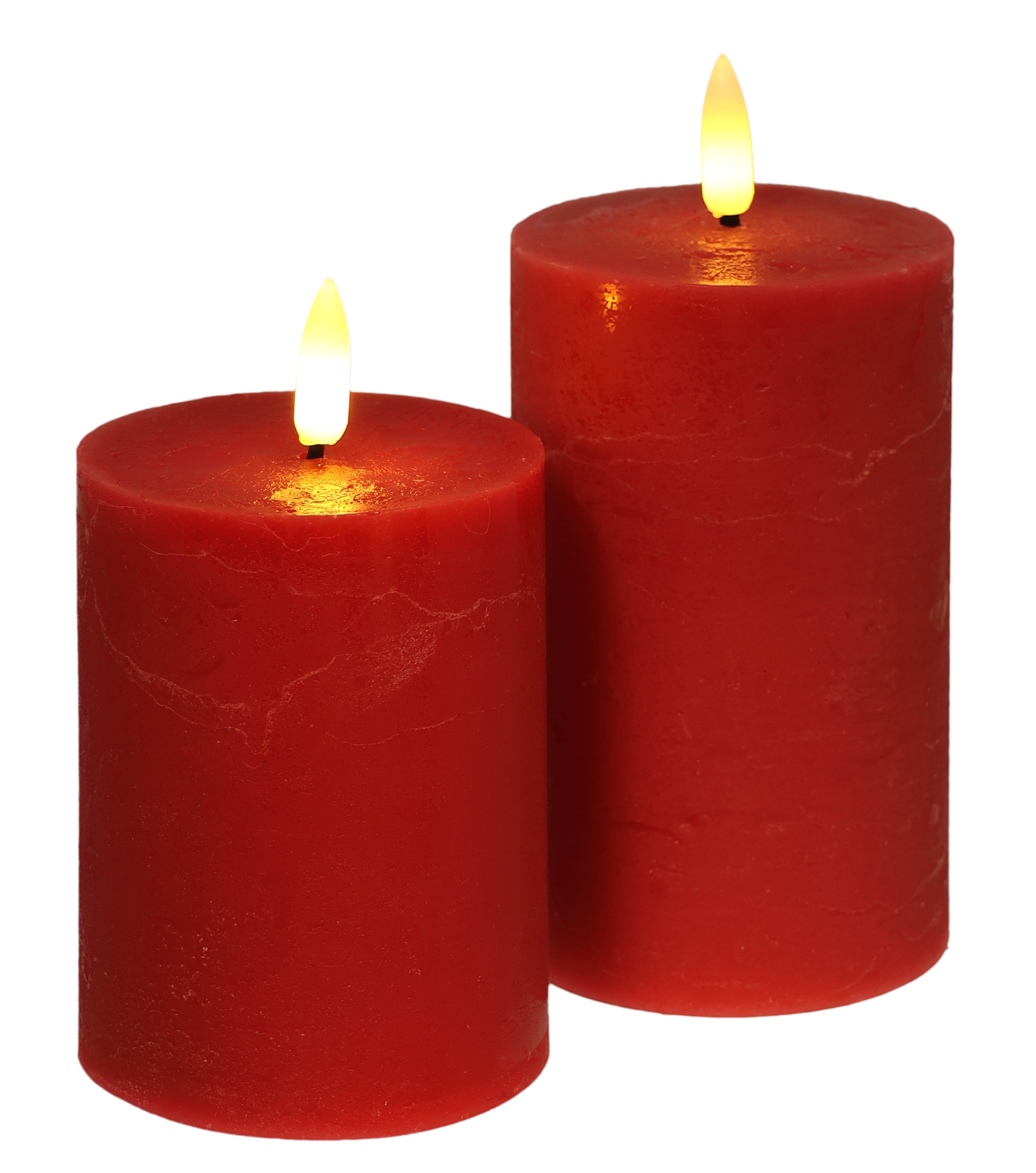 I.GE.A. Led-kaars LED echte waskaars 2-pack Met timer flikkerende stompkaars adventskaarsen adventskrans (2-delig)