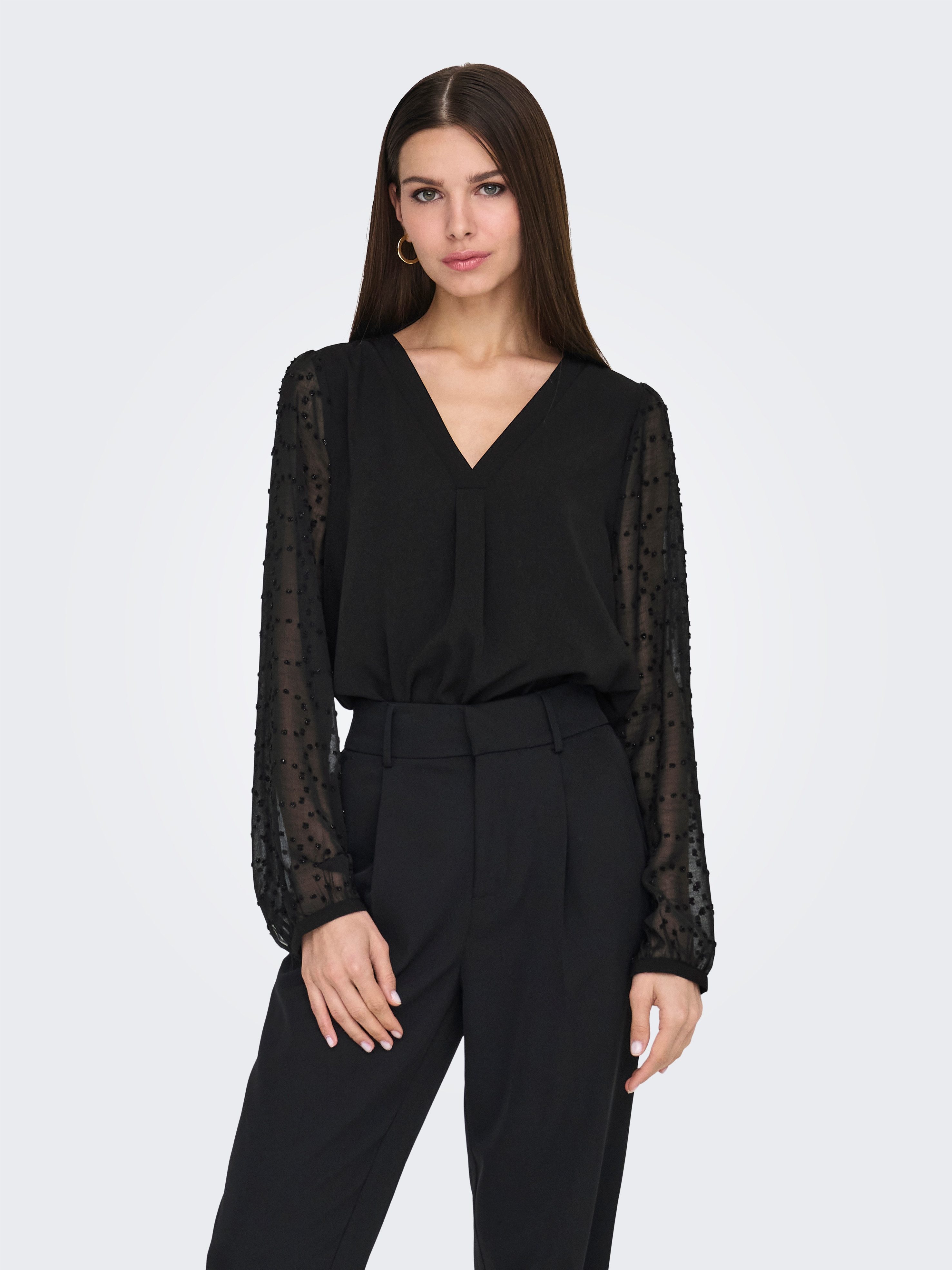 Only Shirtblouse ONLMASJA FR L/S V-NECK SHIRT CS PTM