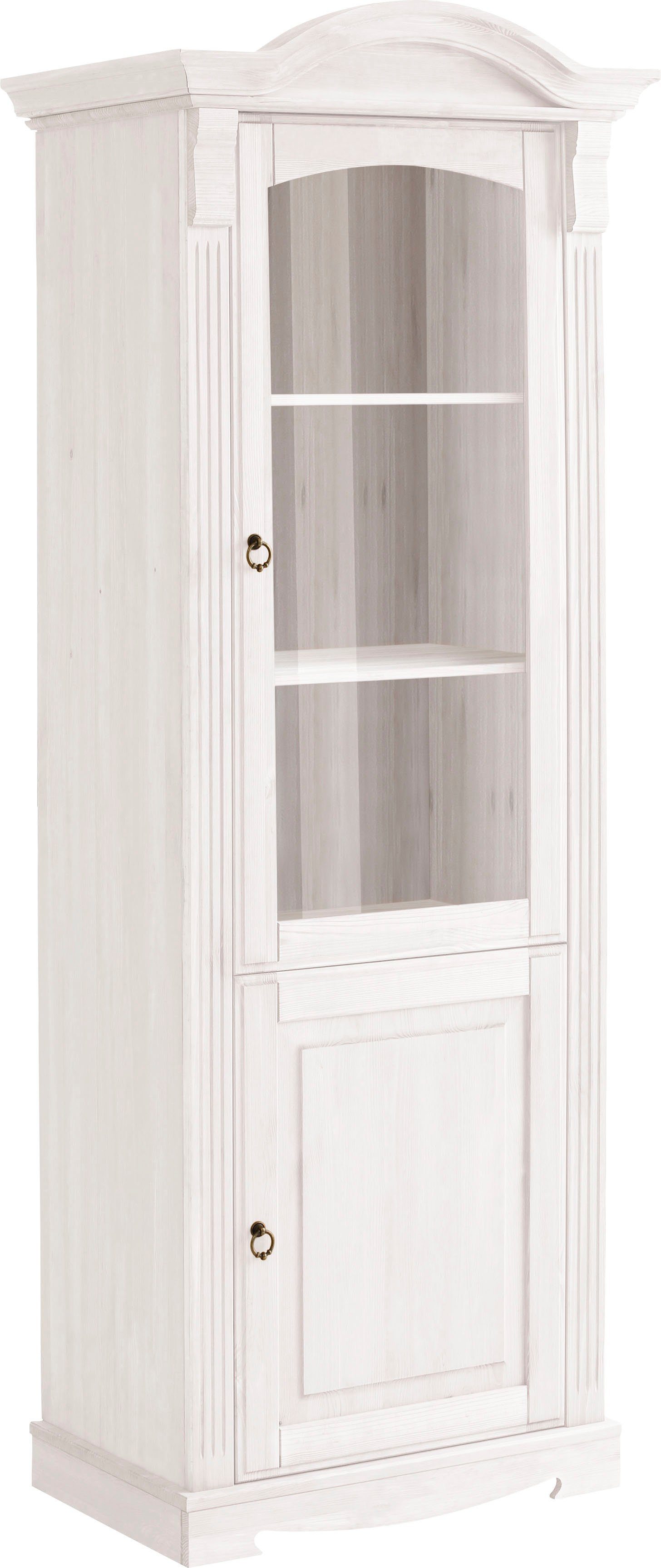 Home affaire Vitrinekast ANNA Breedte 69 cm, hoogte 187 cm, metalen grepen, van massief grenen, FSC®