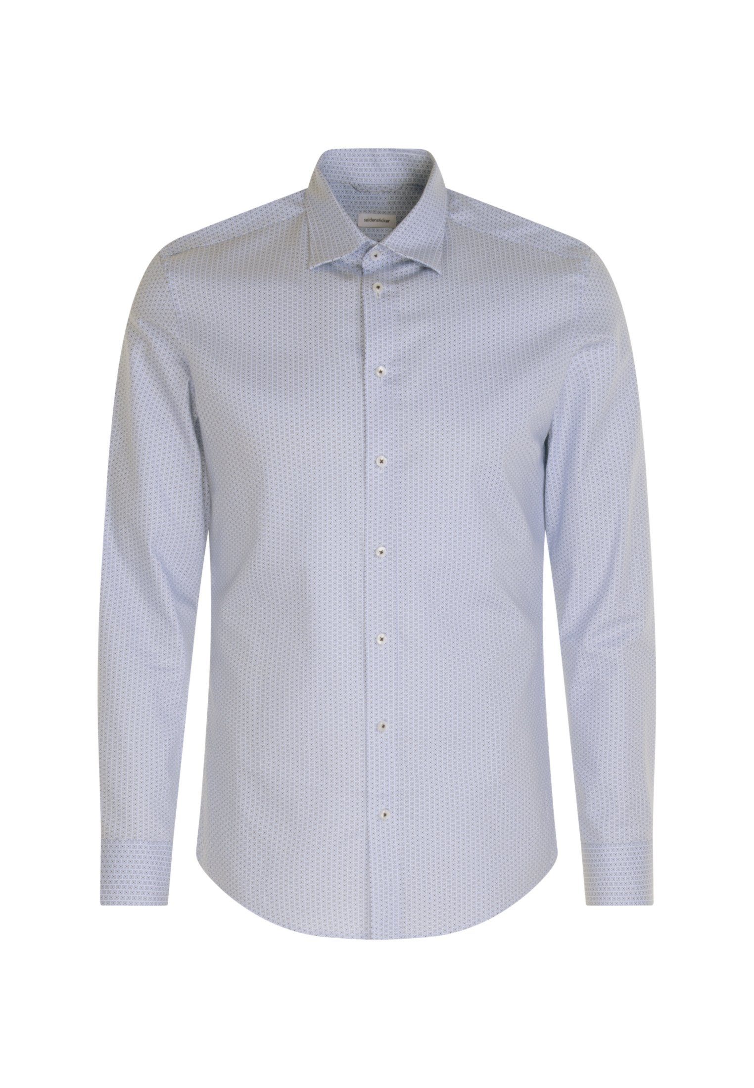 seidensticker Businessoverhemd Slim lange mouwen covered-button-downkraag print