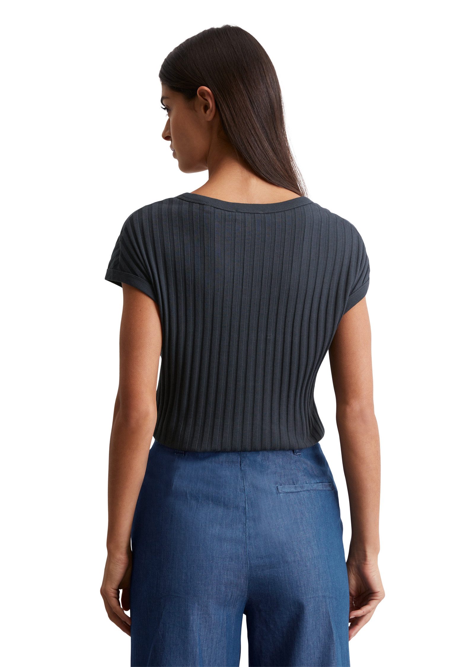 Marc O'Polo T-shirt luchtig gebreid patroon, slim fit