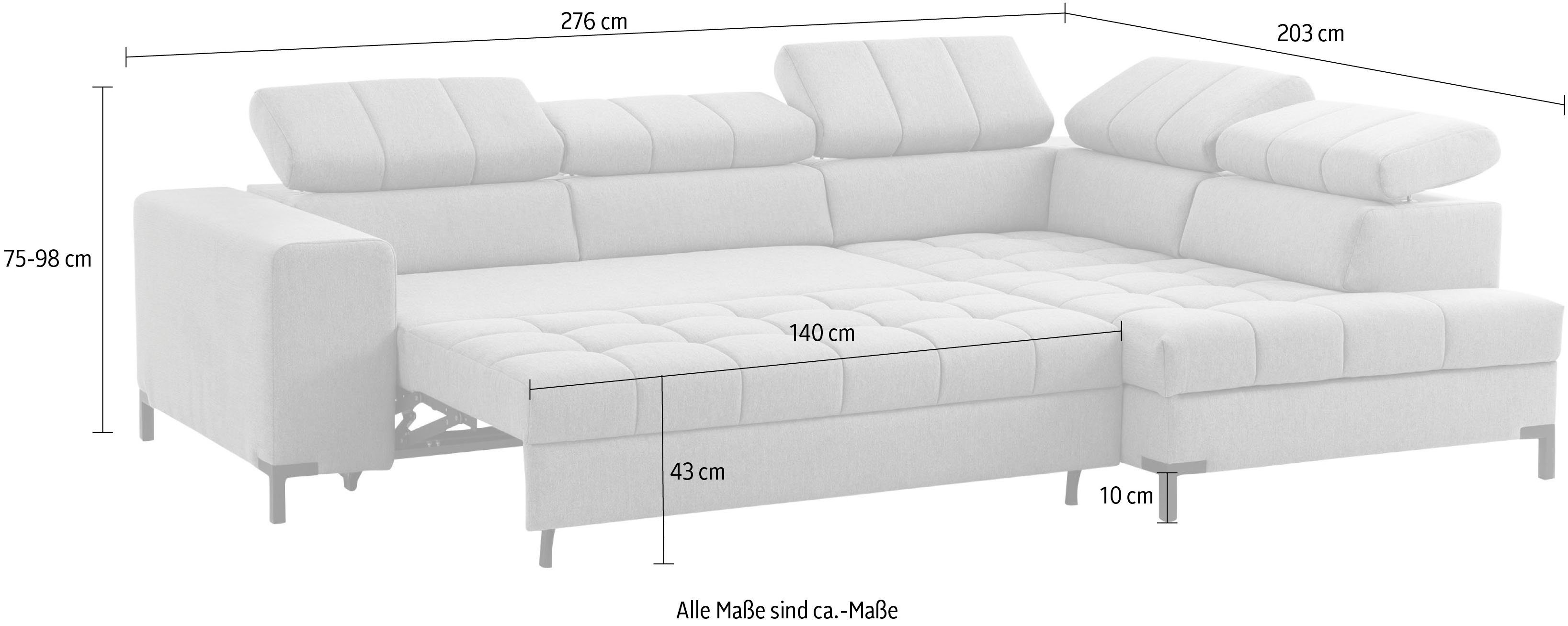exxpo - sofa fashion Hoekbank Bocco, hoogwaardige afwerking, geweldig zitcomfort, comfortabel, L-vorm
