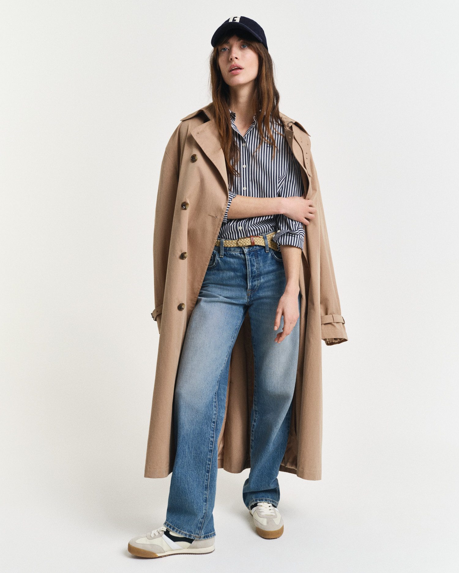 Gant Overhemdblouse REG POPLIN STRIPED SHIRT met een klein geborduurd logo op de borst