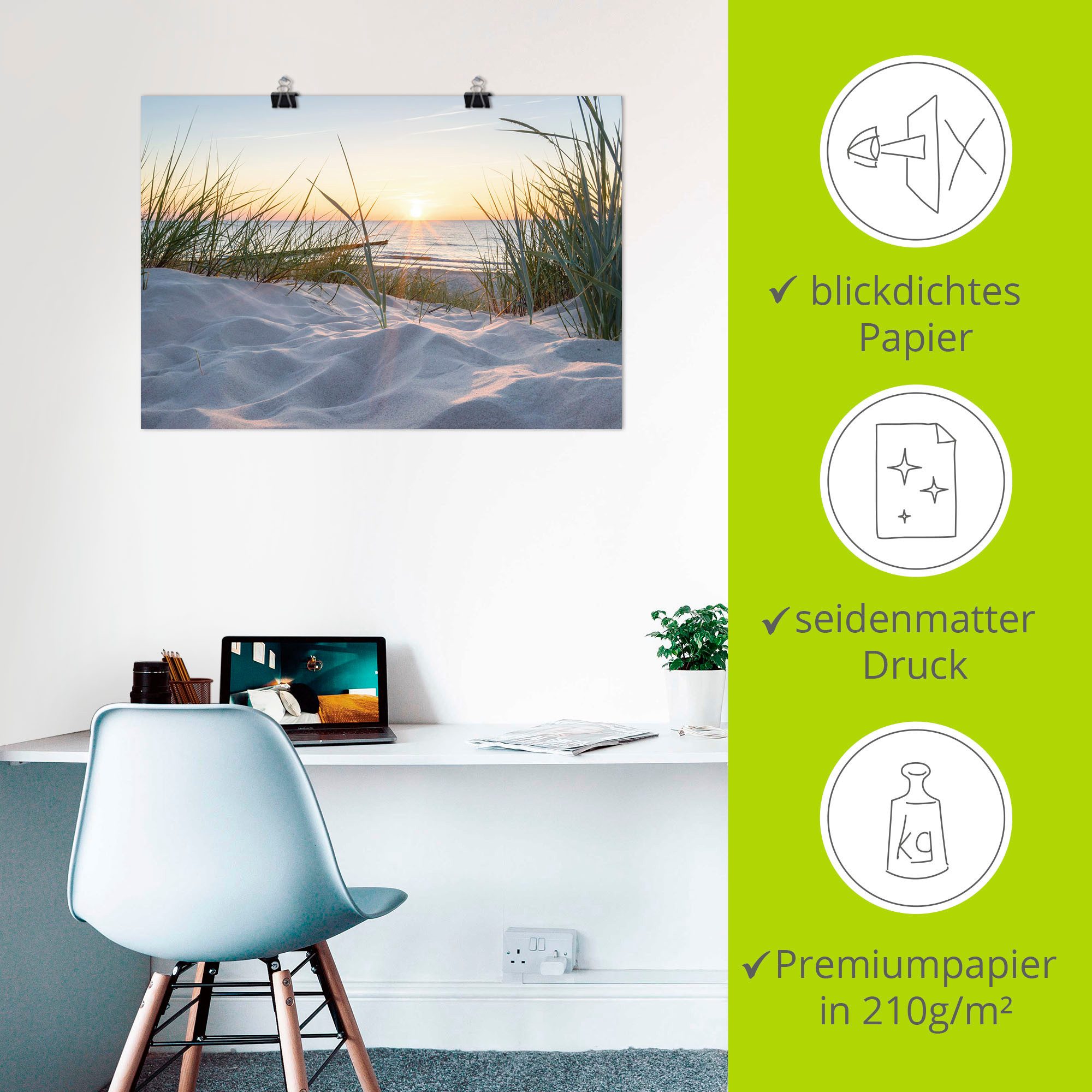Artland Artprint Oostzeestrand als artprint van aluminium, artprint voor buiten, artprint op linnen, poster, muursticker