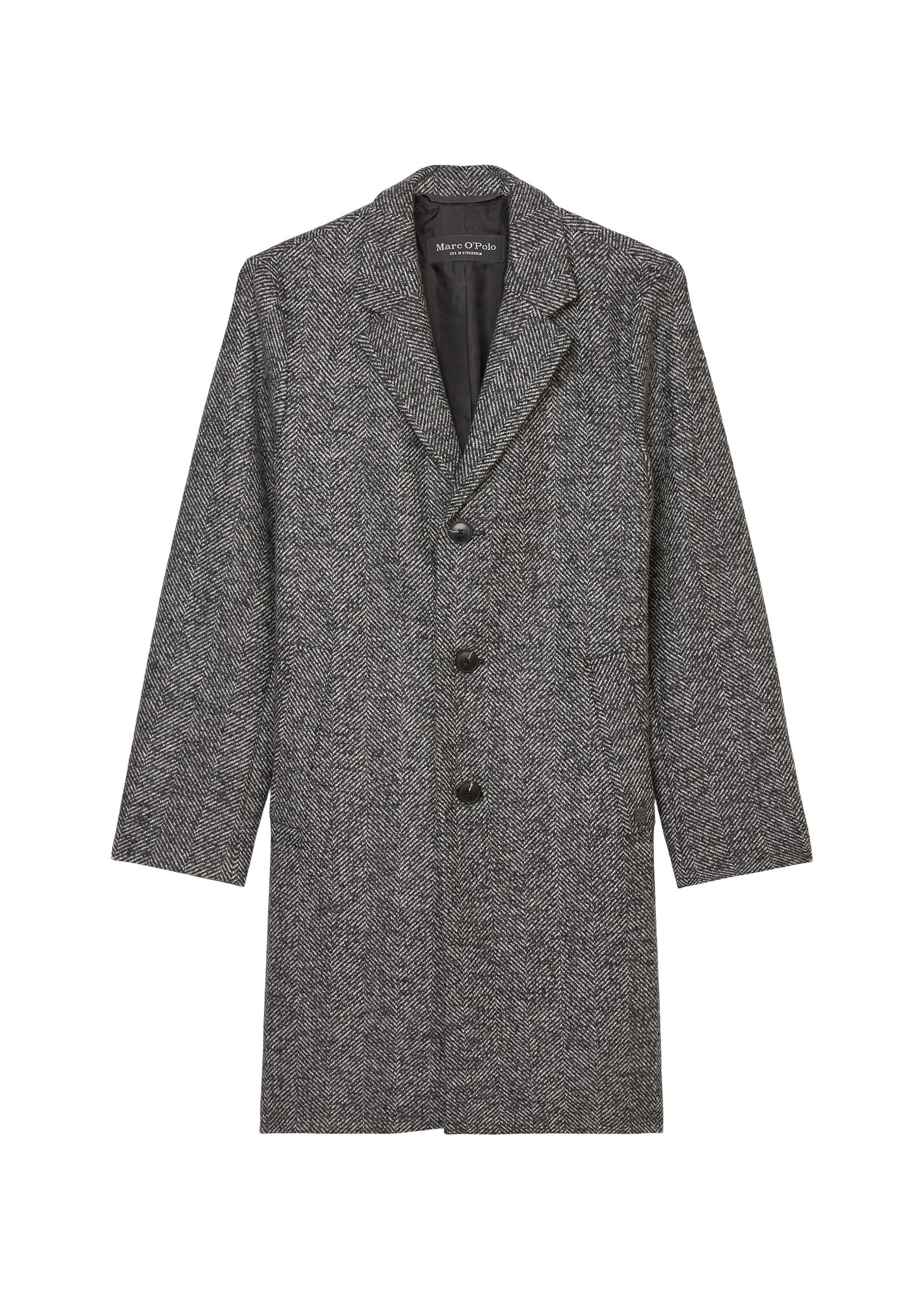 Marc O'Polo Lange jas Herringbone-motief